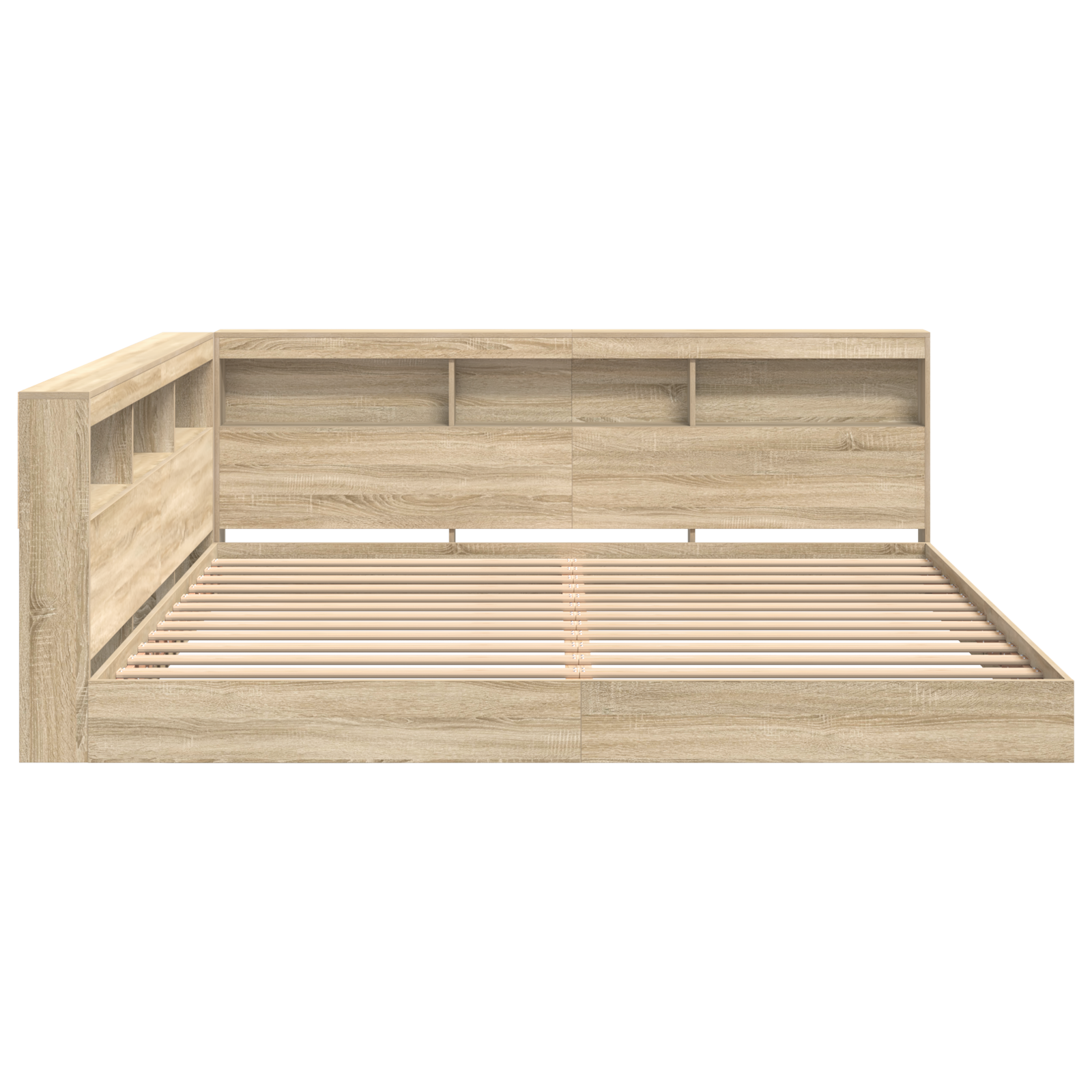 Knygų spintelės lova Sonoma ąžuolo 180x200 cm inžinierinė mediena - Image 7