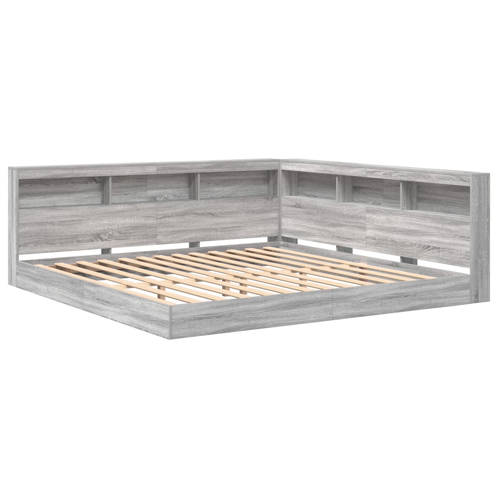 Bookcase Bed Grey Sonoma 180x200 cm Engineered Wood - Image 3