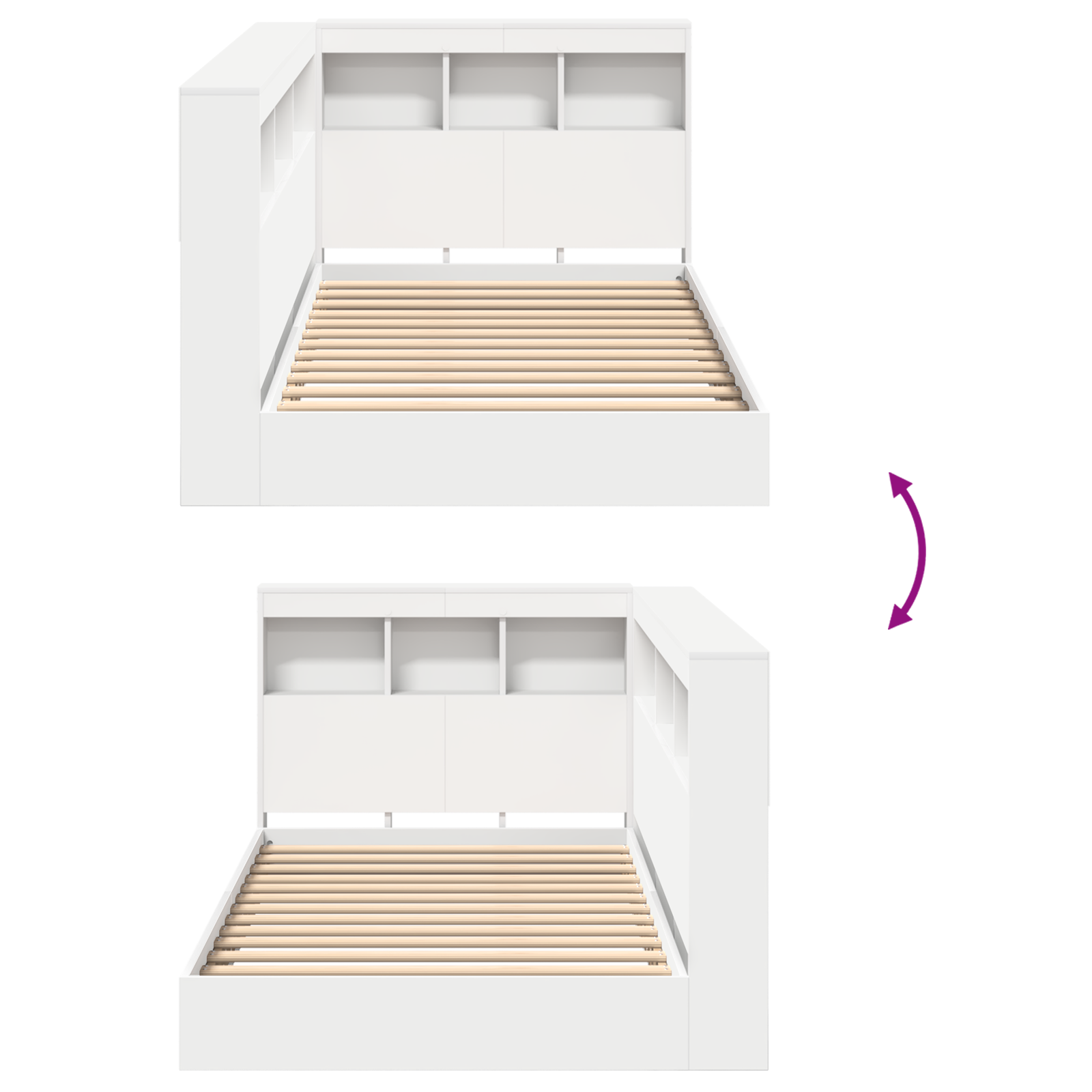 Bookcase Bed White 90x190 cm Engineered Wood - Image 11