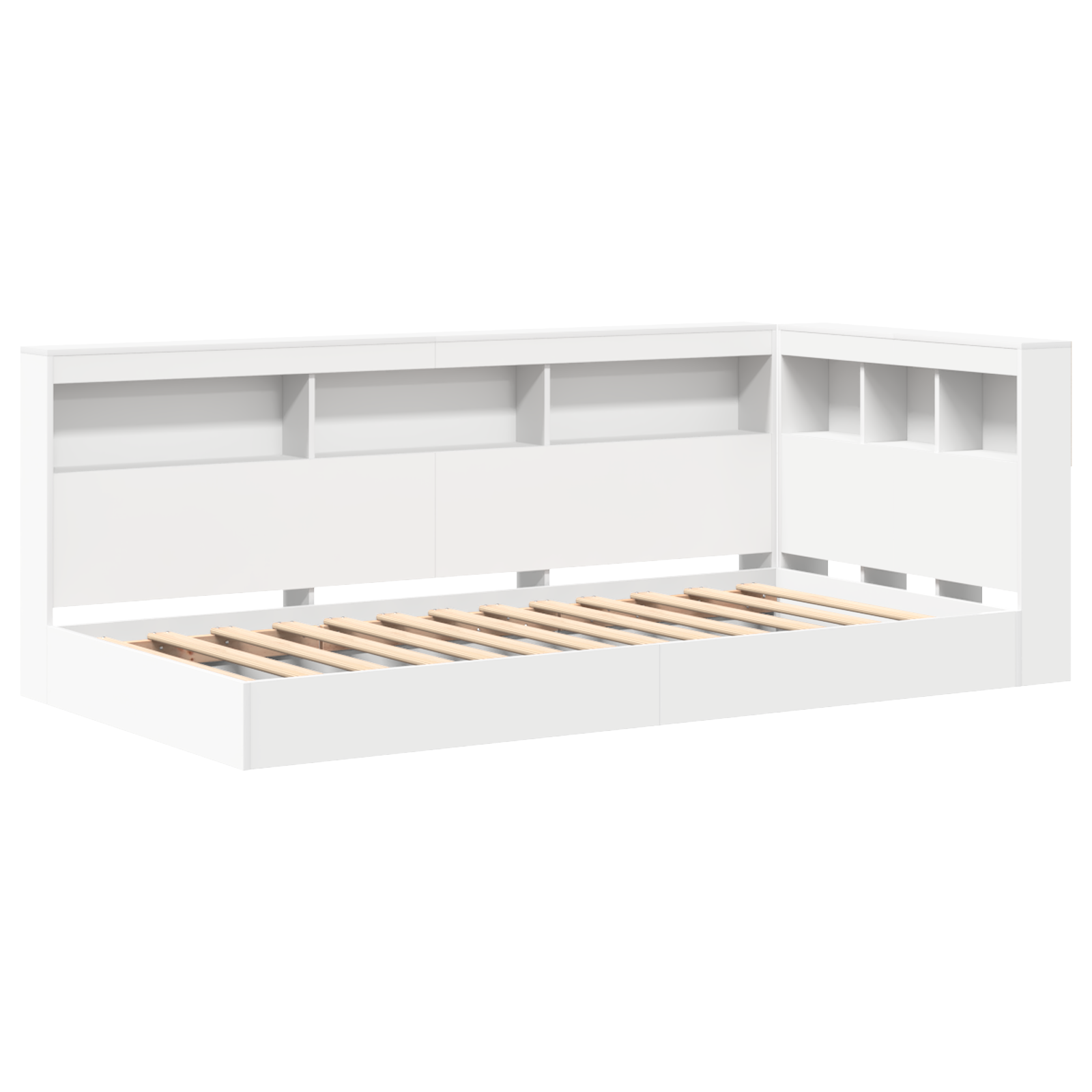 Bookcase Bed White 90x190 cm Engineered Wood - Image 3