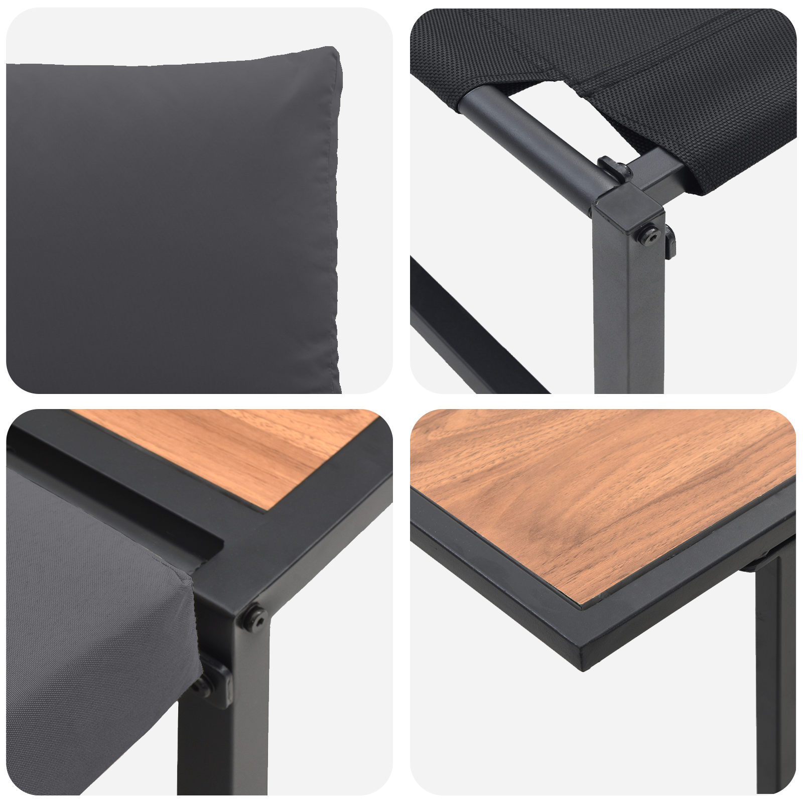 3 Piece Garden Dining Set with Anthracite Cushions - Image 10