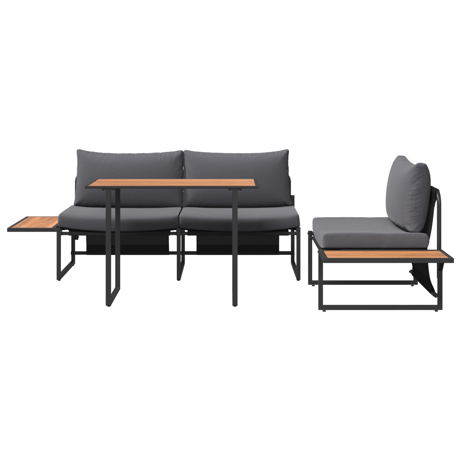3 Piece Garden Dining Set with Anthracite Cushions - Image 5