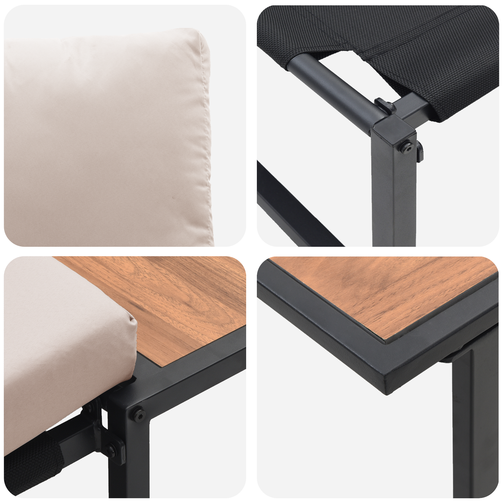 3 Piece Garden Sofa Set with Taupe Cushions - Image 10