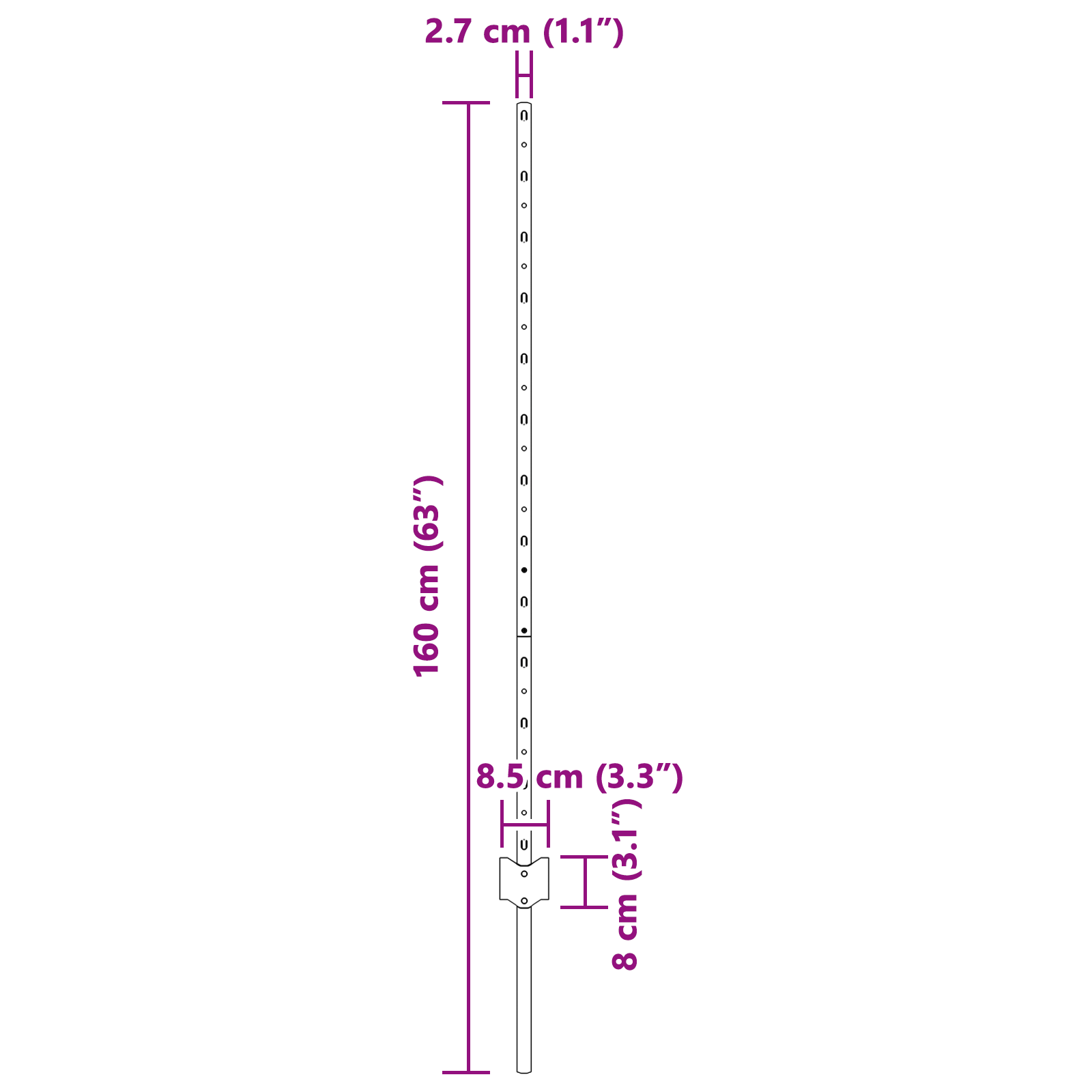 Fence Posts 44 pcs U-Channel Green 160 cm Steel - Image 7