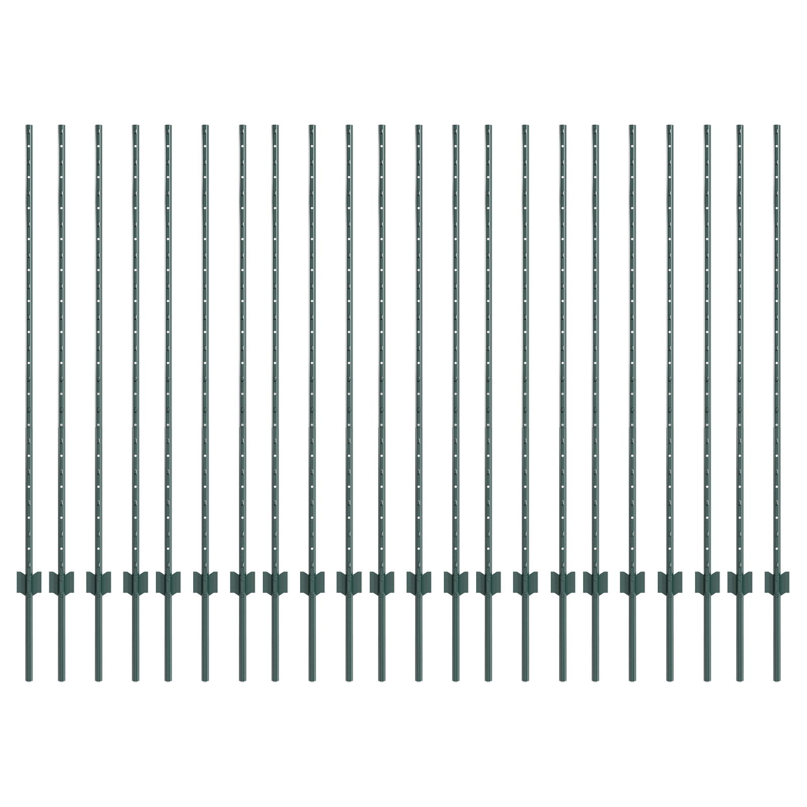 Fence Posts 22 pcs U-Channel Green 180 cm Steel - Image 2