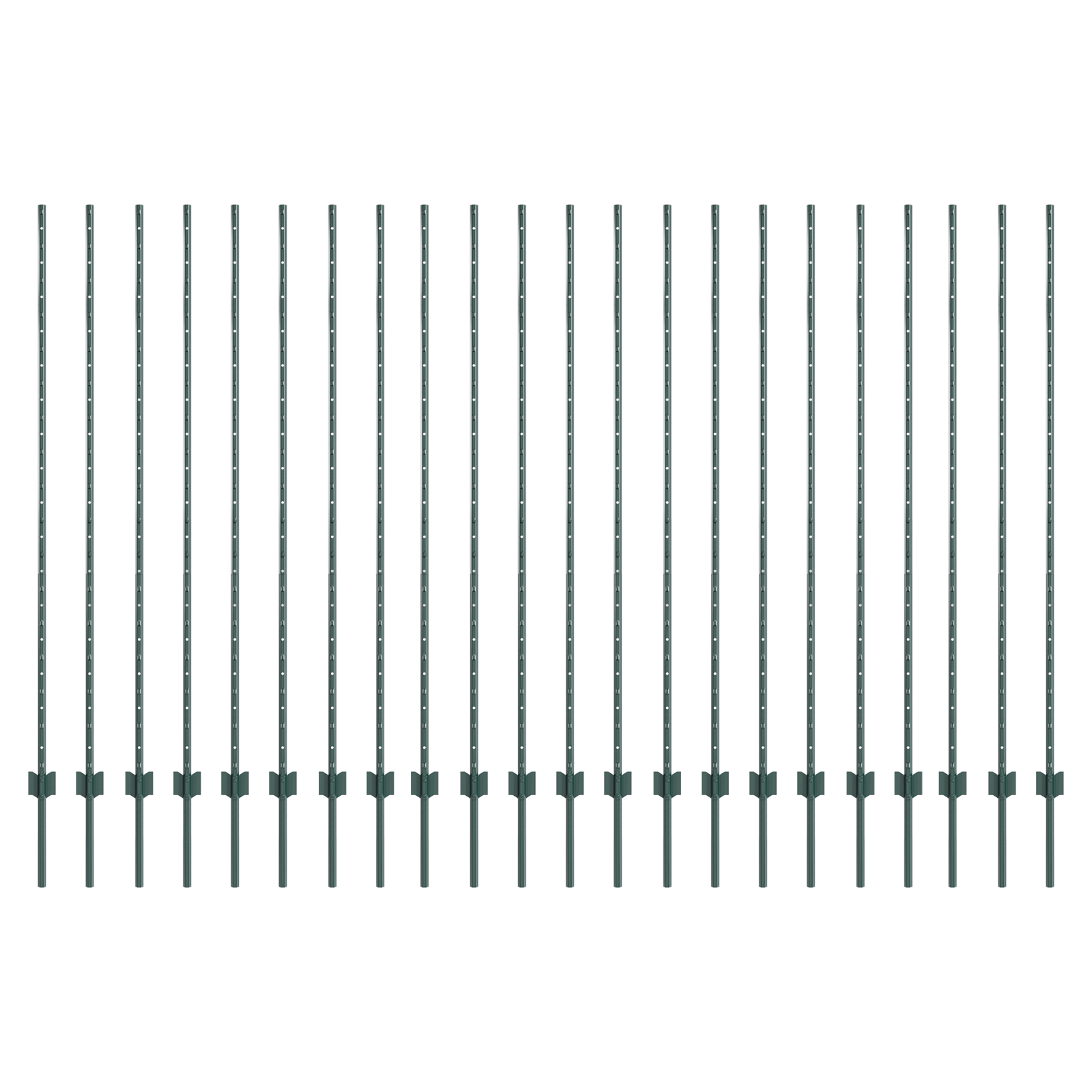 Fence Posts 22 pcs U-Channel Green 200 cm Steel - Image 2