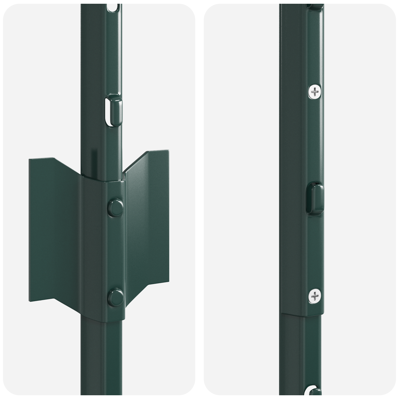 Fence Posts 44 pcs U-Channel Green 200 cm Steel - Image 5