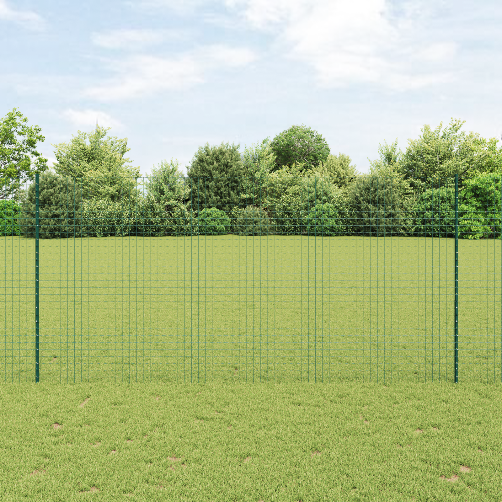 Fence Posts 44 pcs U-Channel Green 200 cm Steel