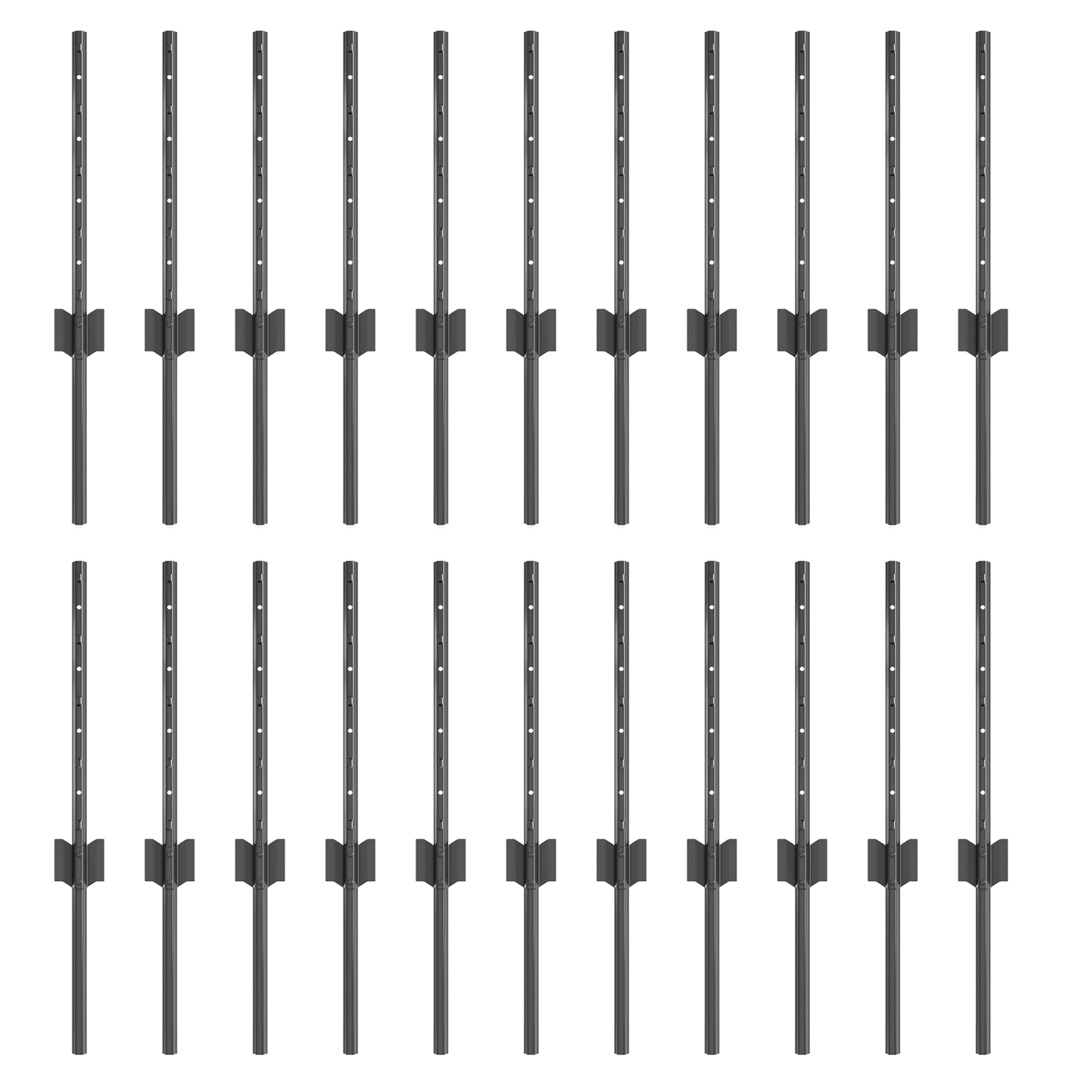 Fence Posts 22 pcs U-Channel Grey 80 cm Steel - Image 2