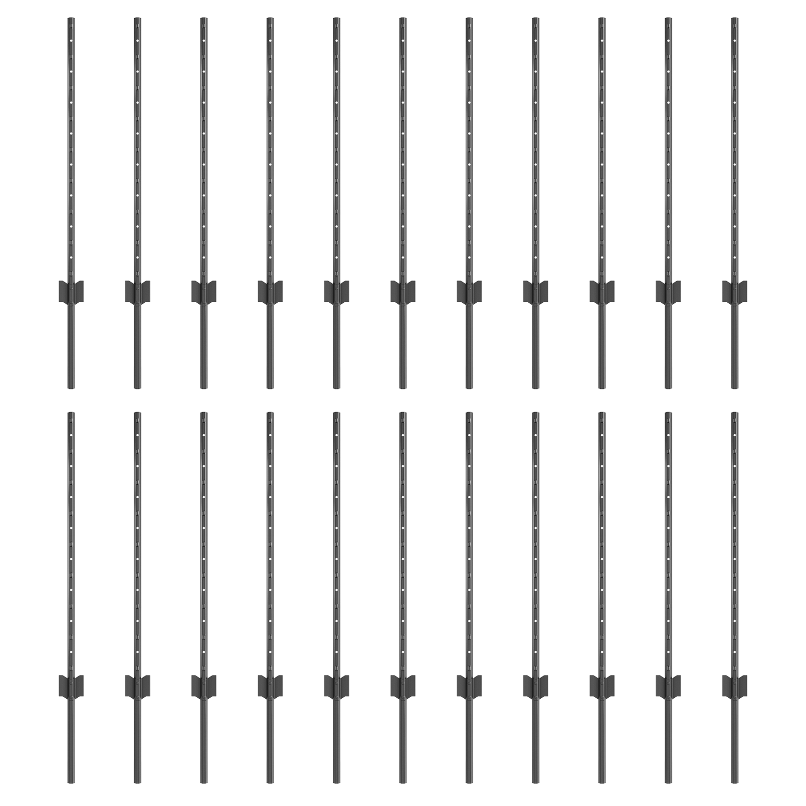 Fence Posts 22 pcs U-Channel Grey 120 cm Steel - Image 2