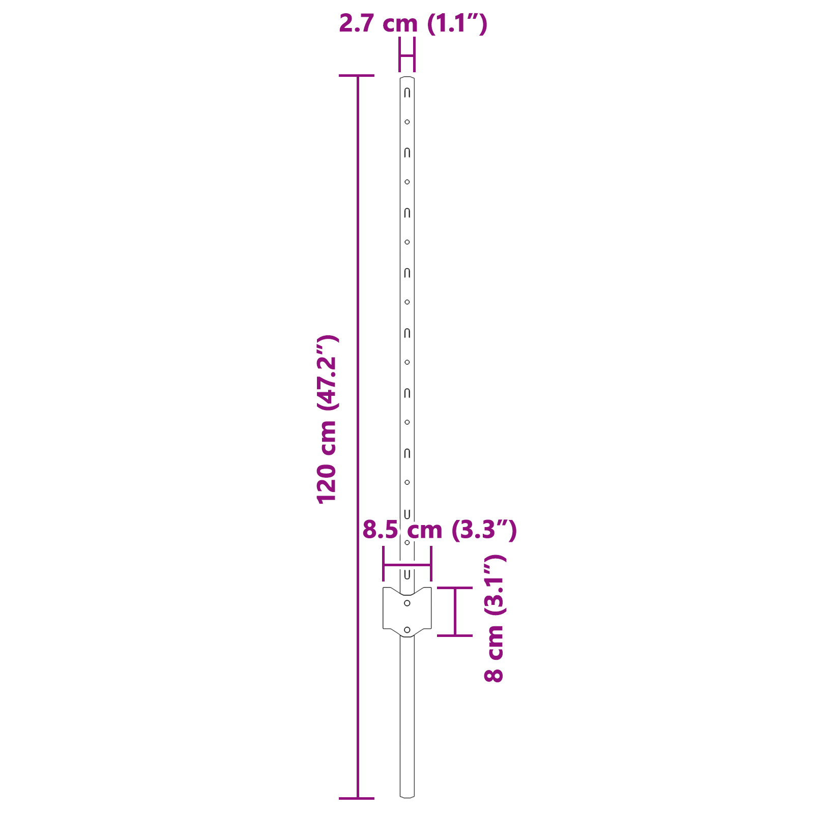Fence Posts 22 pcs U-Channel Grey 120 cm Steel - Image 6
