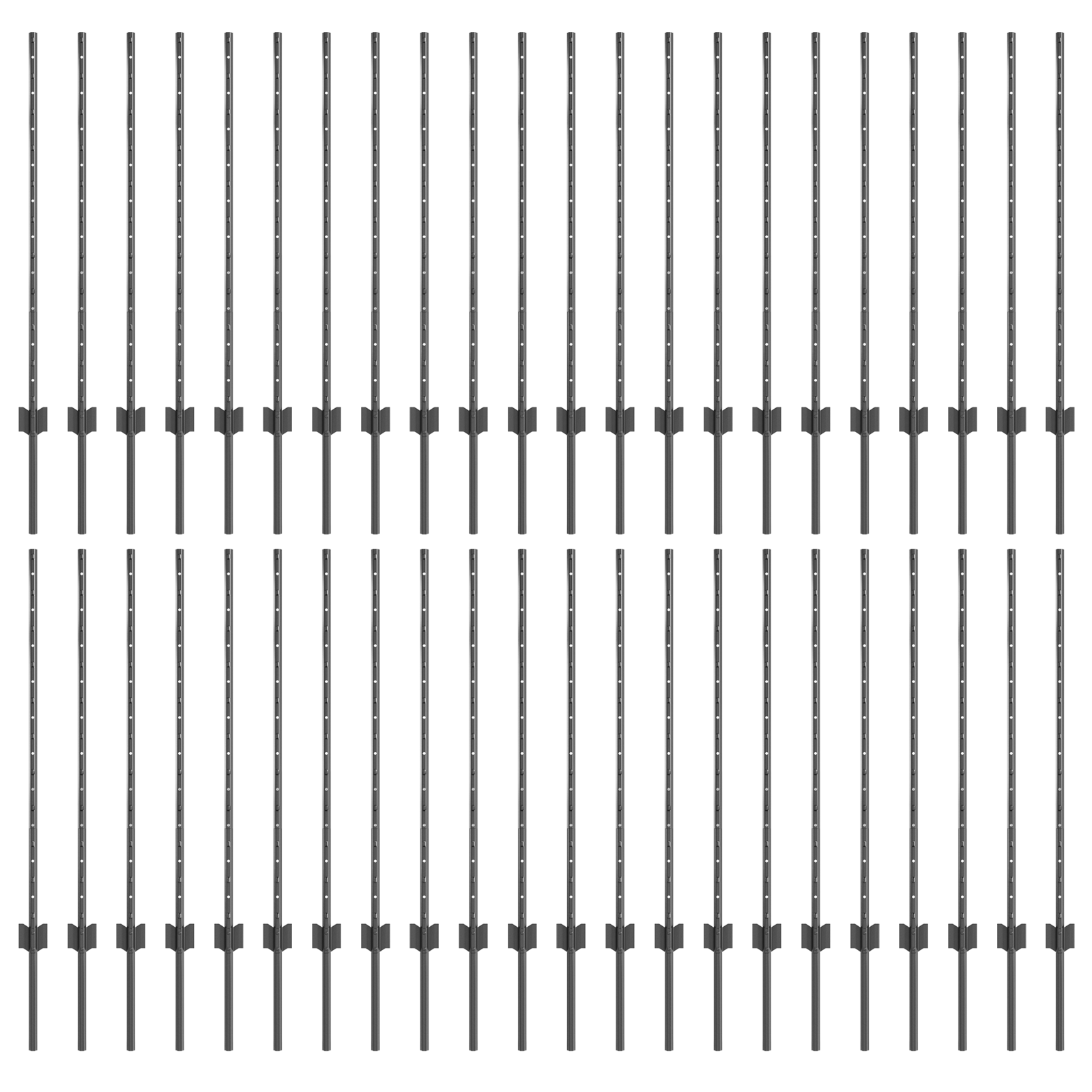 Fence Posts 88 pcs U-Channel Grey 140 cm Steel - Image 2