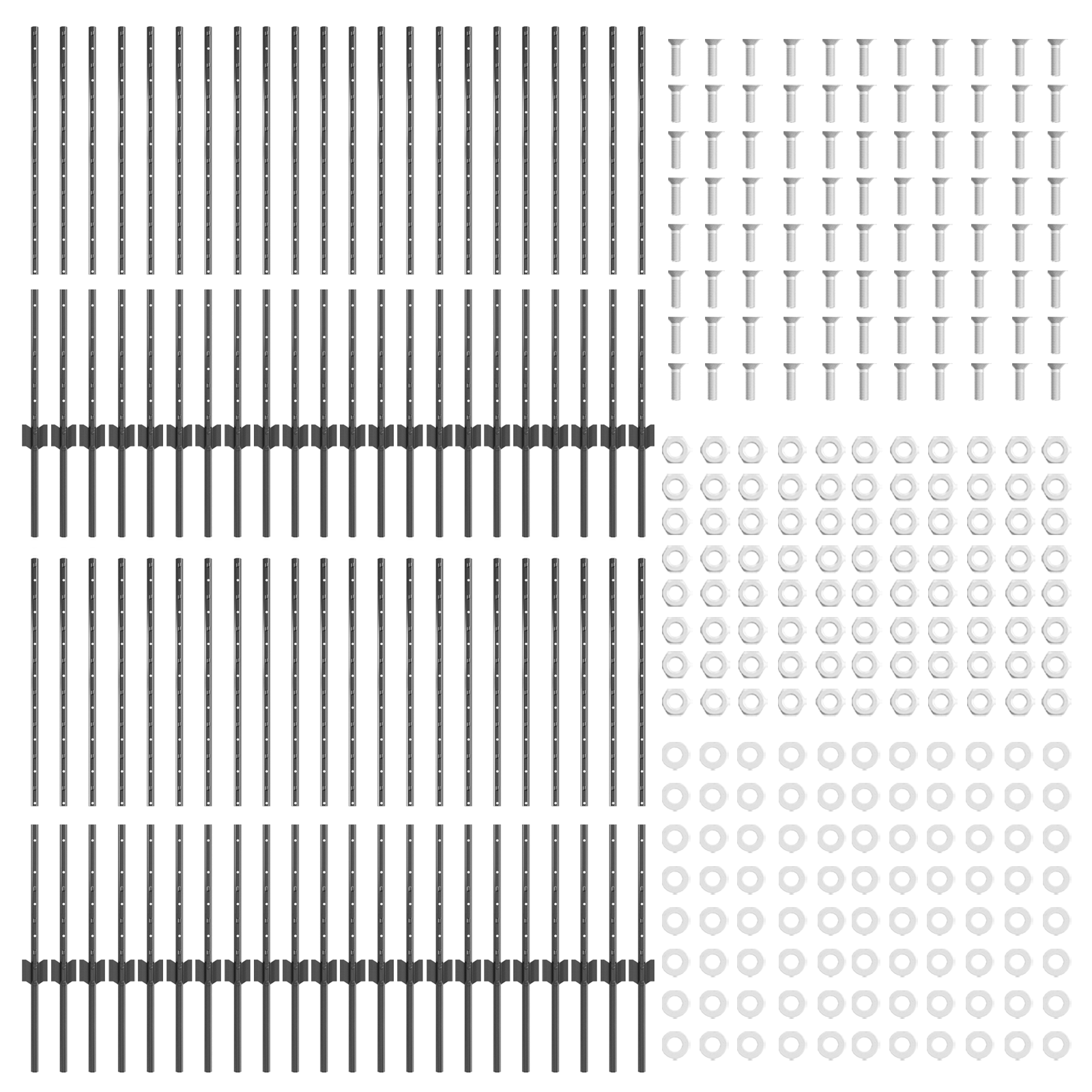 Fence Posts 88 pcs U-Channel Grey 140 cm Steel - Image 4