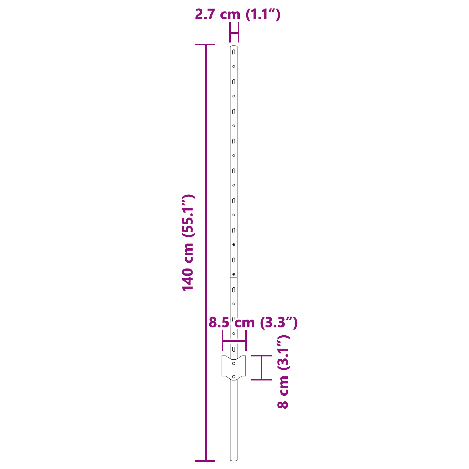 Fence Posts 88 pcs U-Channel Grey 140 cm Steel - Image 7