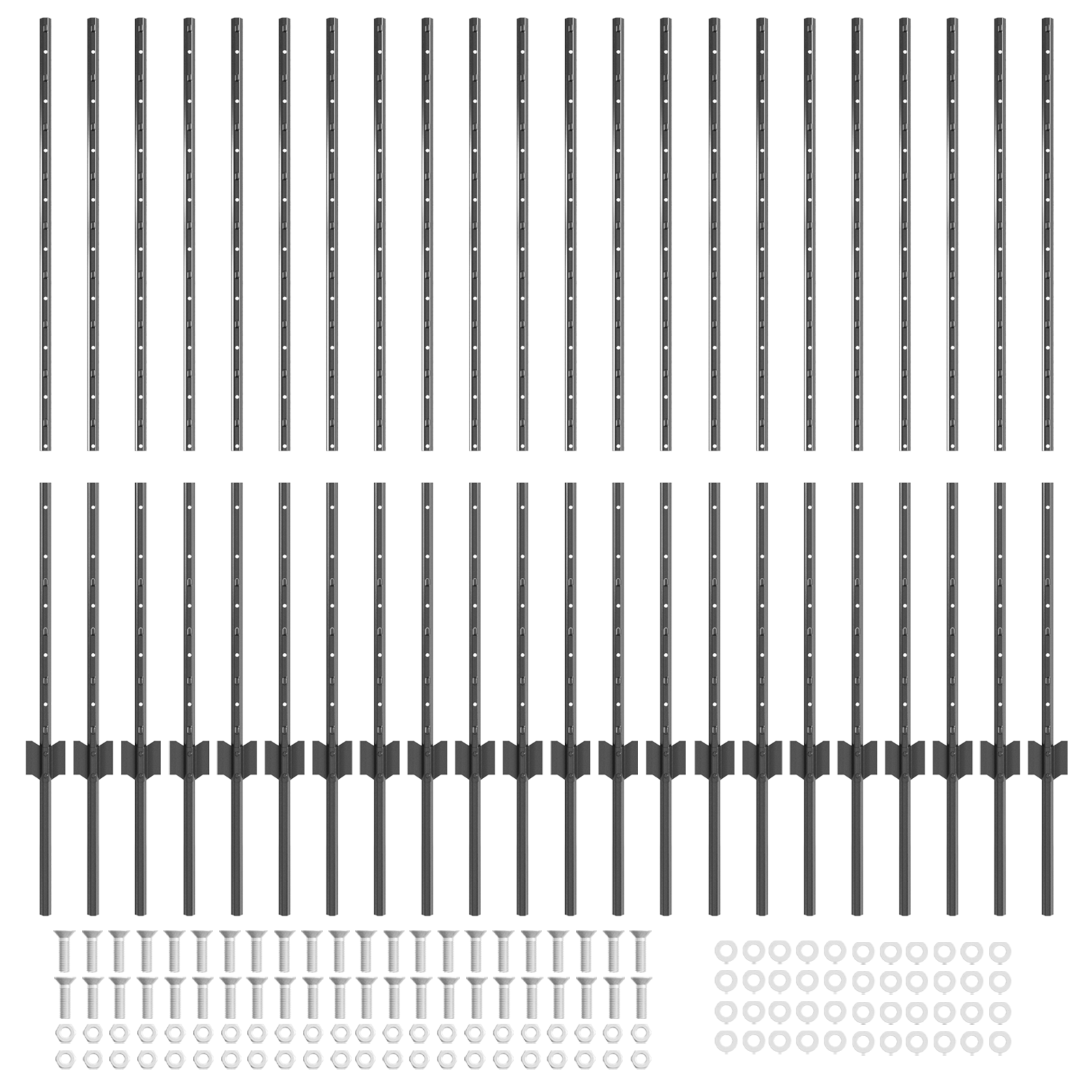 Fence Posts 44 pcs U-Channel Grey 160 cm Steel - Image 4