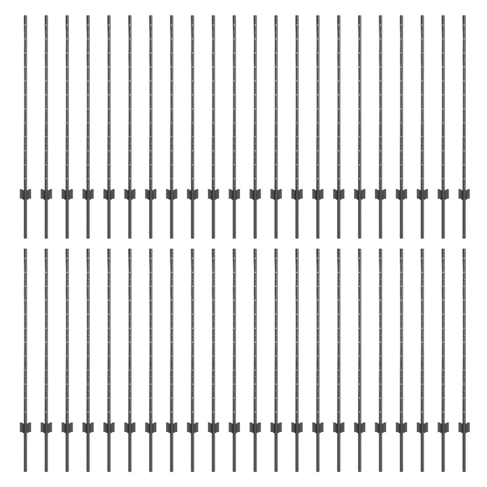 Fence Posts 88 pcs U-Channel Grey 160 cm Steel - Image 2