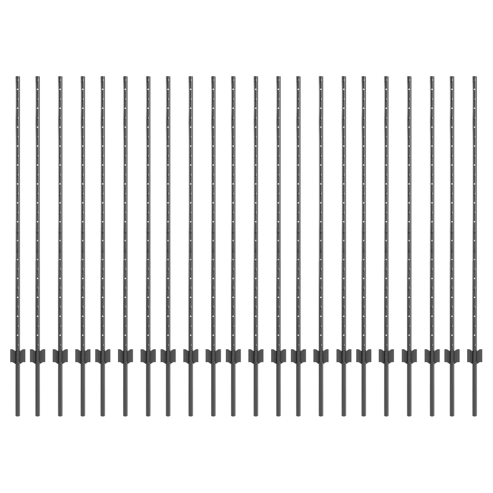 Fence Posts 44 pcs U-Channel Grey 180 cm Steel - Image 2
