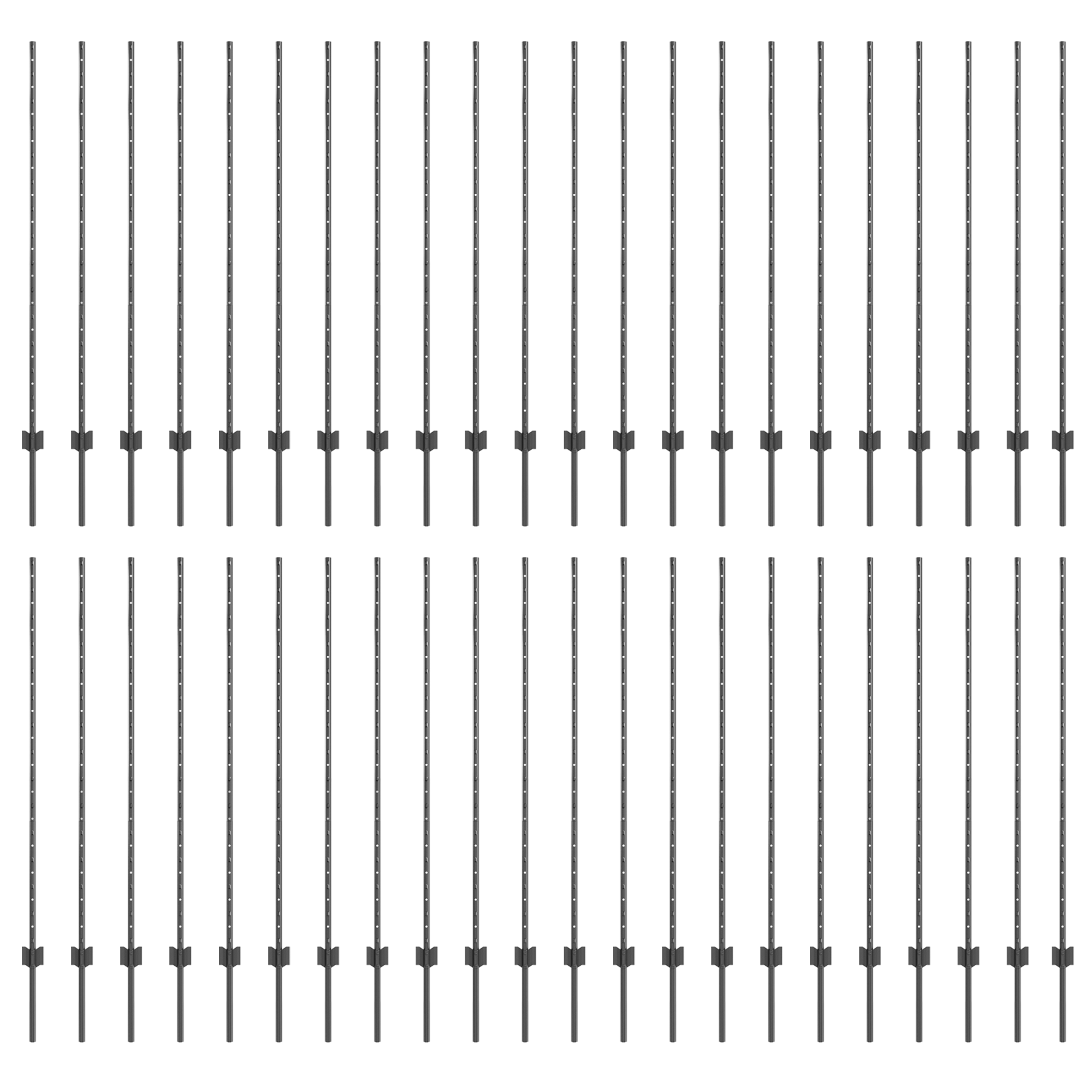 Fence Posts 88 pcs U-Channel Grey 180 cm Steel - Image 2