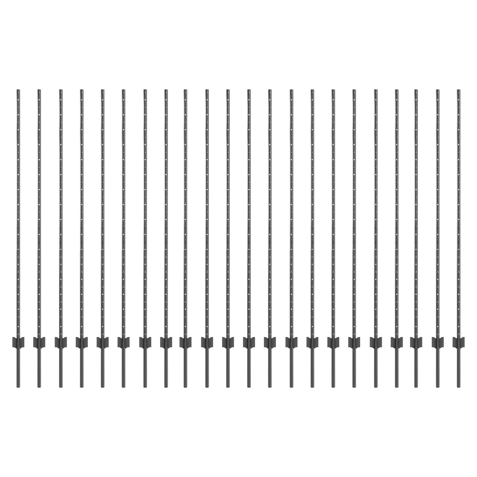 Fence Posts 44 pcs U-Channel Grey 200 cm Steel - Image 2