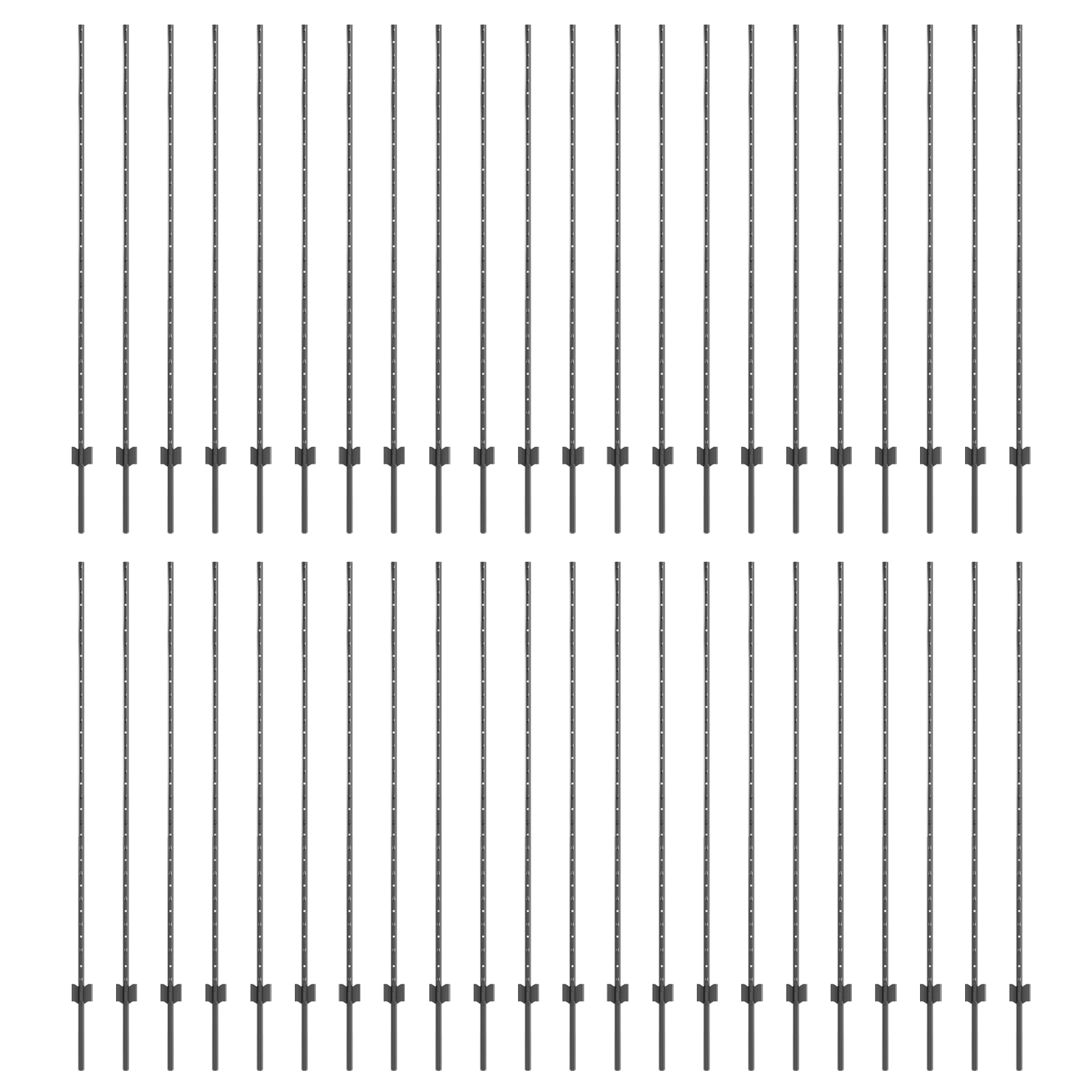 Fence Posts 88 pcs U-Channel Grey 200 cm Steel - Image 2