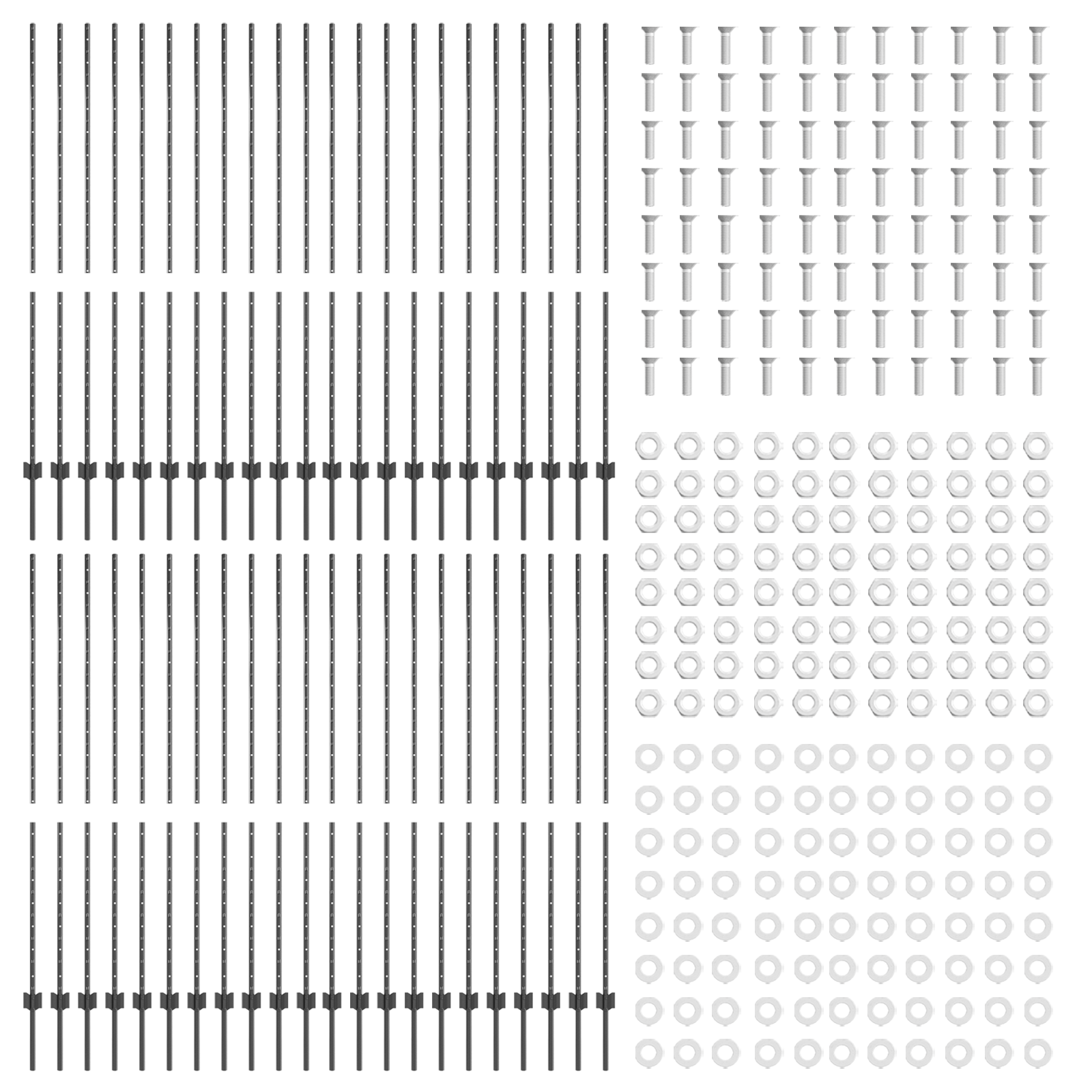 Fence Posts 88 pcs U-Channel Grey 200 cm Steel - Image 4
