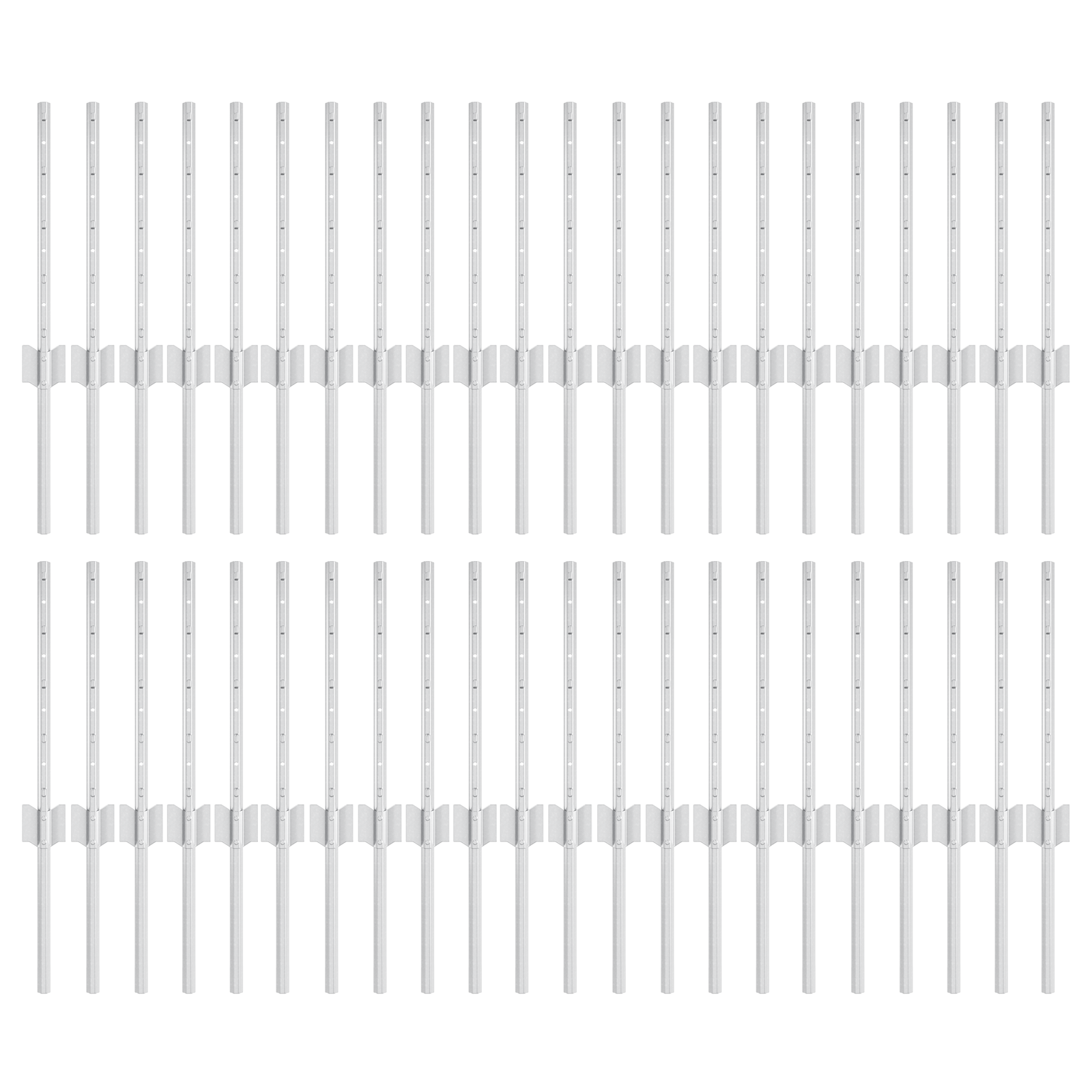 Fence Posts 44 pcs U-Channel Silver 80 cm Steel - Image 2