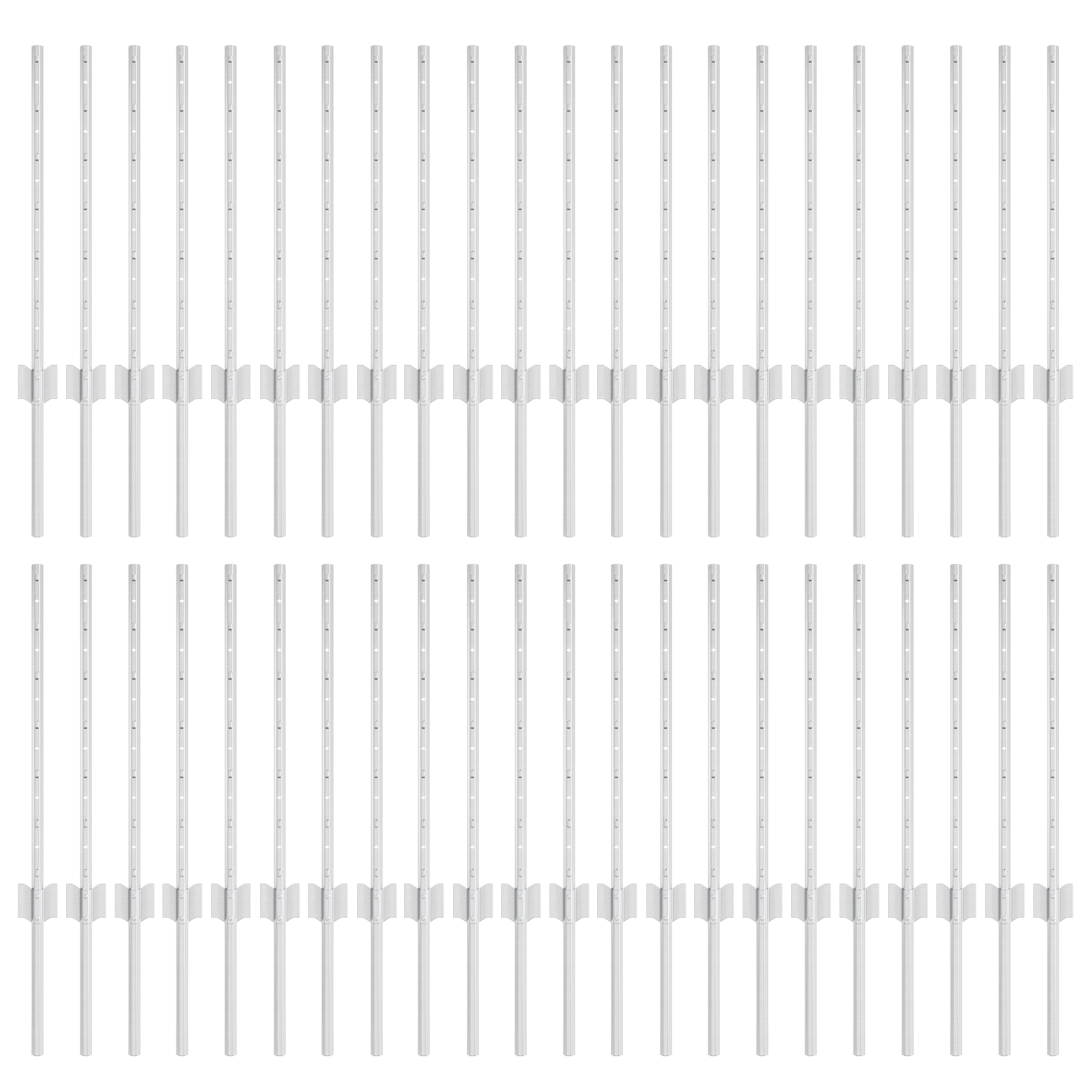 Fence Posts 44 pcs U-Channel Silver 100 cm Steel - Image 2