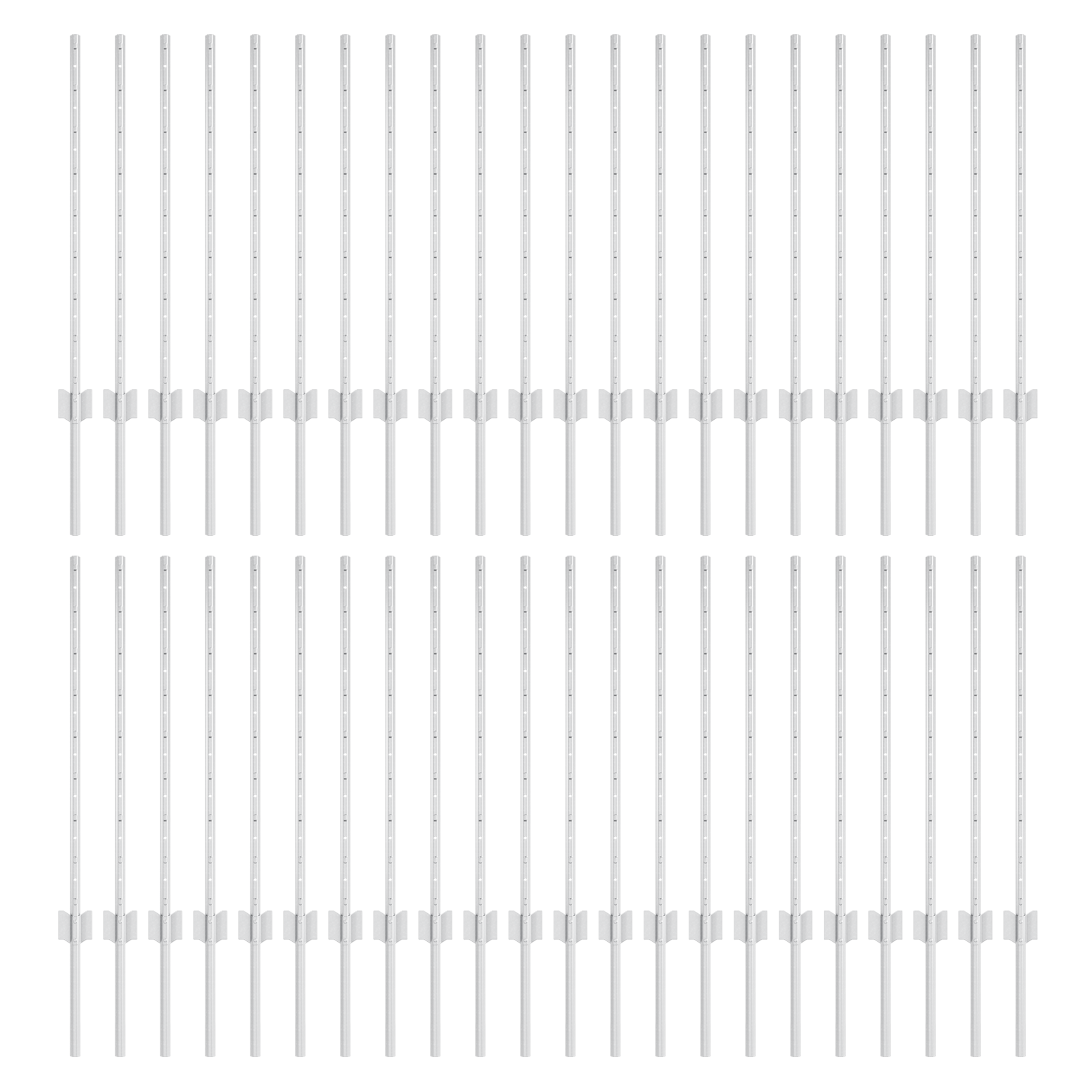 Fence Posts 44 pcs U-Channel Silver 120 cm Steel - Image 2