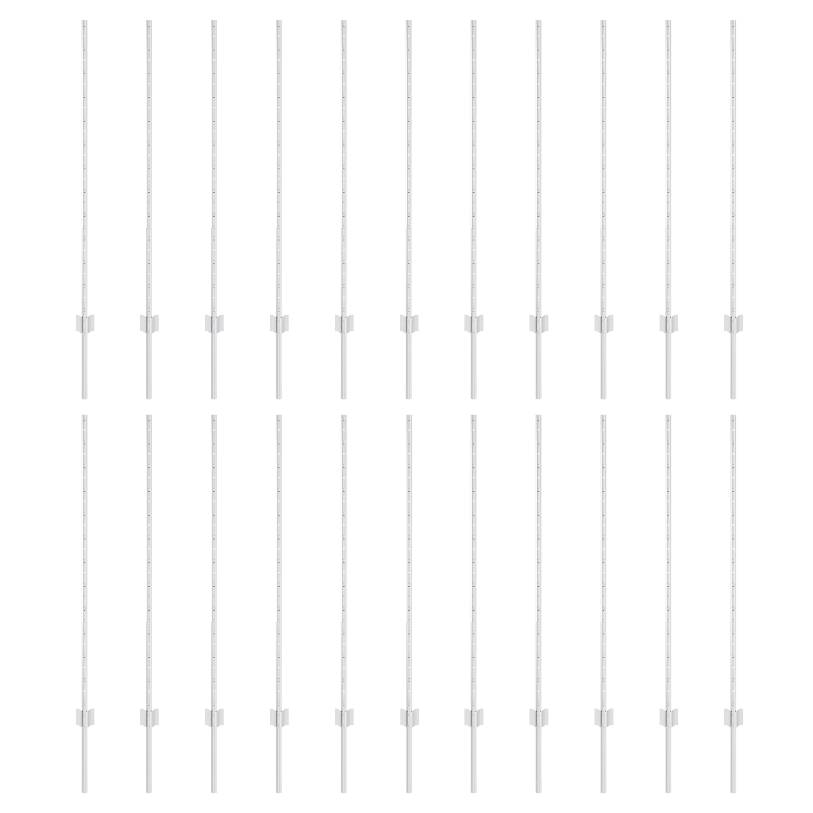 Fence Posts 44 pcs U-Channel Silver 160 cm Steel - Image 2