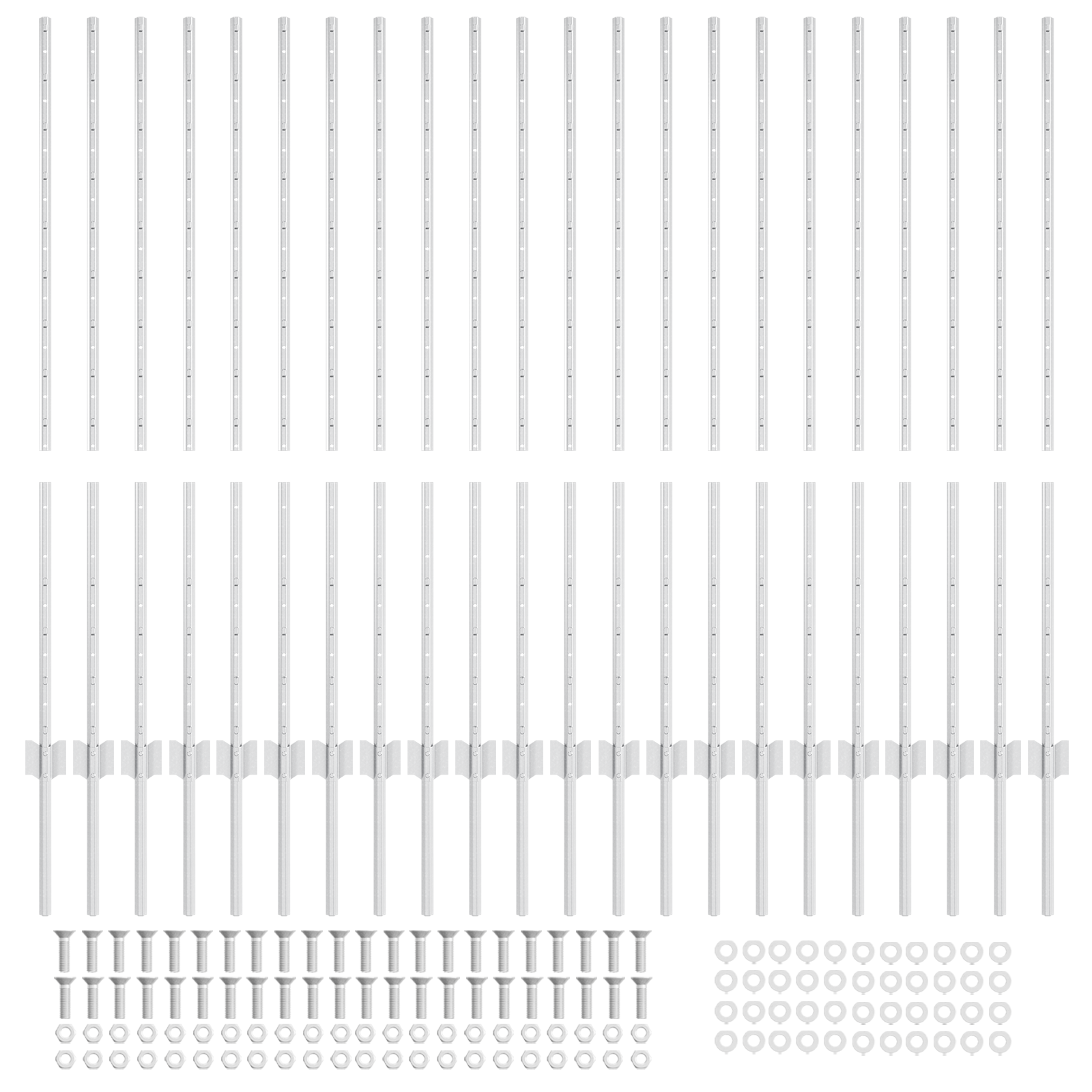 Fence Posts 44 pcs U-Channel Silver 160 cm Steel - Image 4