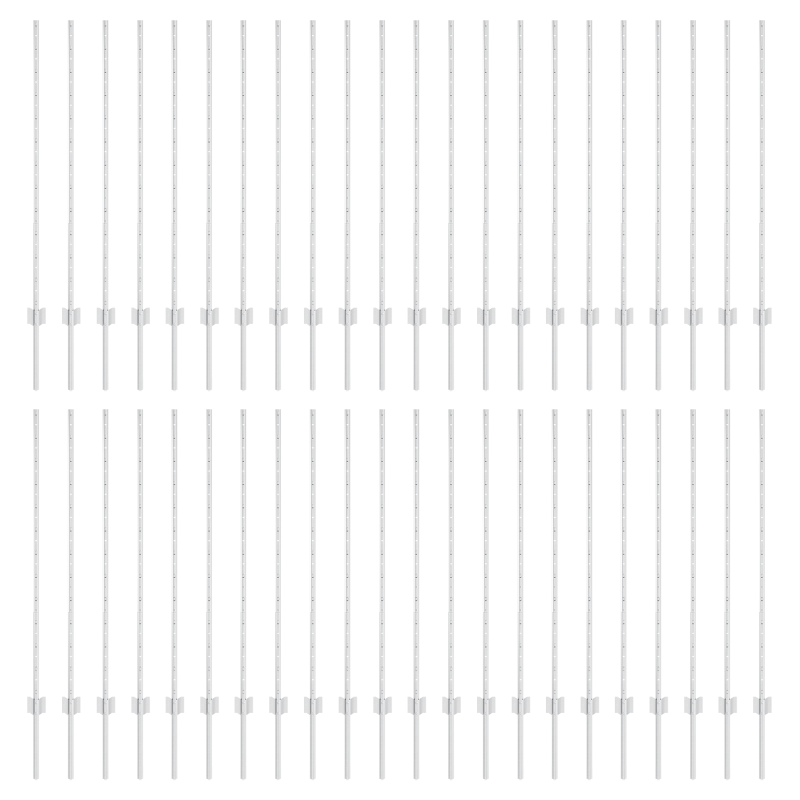 Fence Posts 88 pcs U-Channel Silver 160 cm Steel - Image 2
