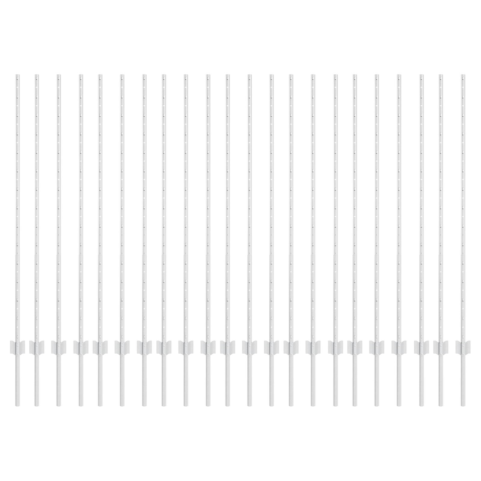 Fence Posts 44 pcs U-Channel Silver 180 cm Steel - Image 2