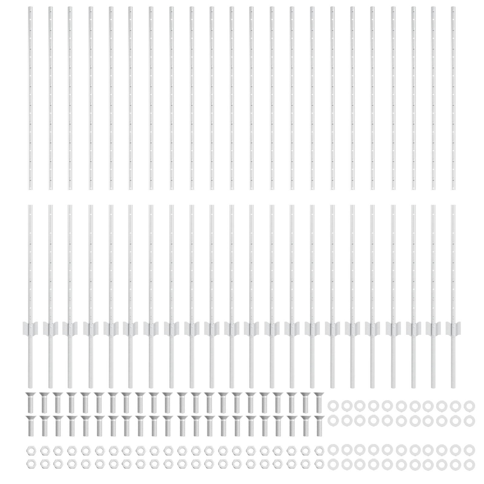 Fence Posts 44 pcs U-Channel Silver 180 cm Steel - Image 4
