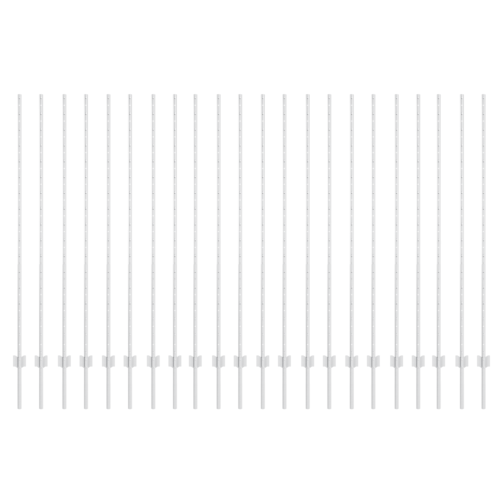 Fence Posts 44 pcs U-Channel Silver 200 cm Steel - Image 2
