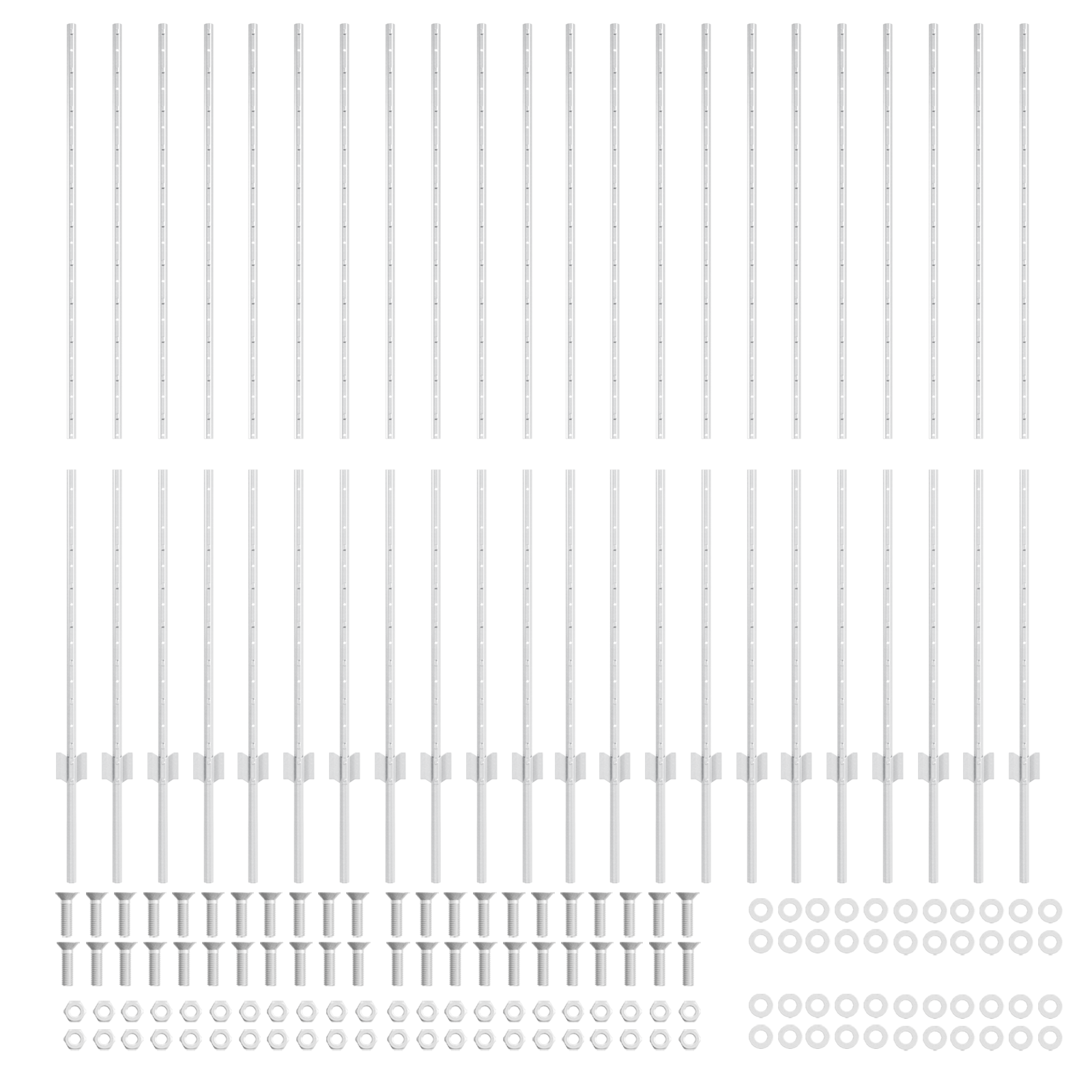 Fence Posts 44 pcs U-Channel Silver 200 cm Steel - Image 4