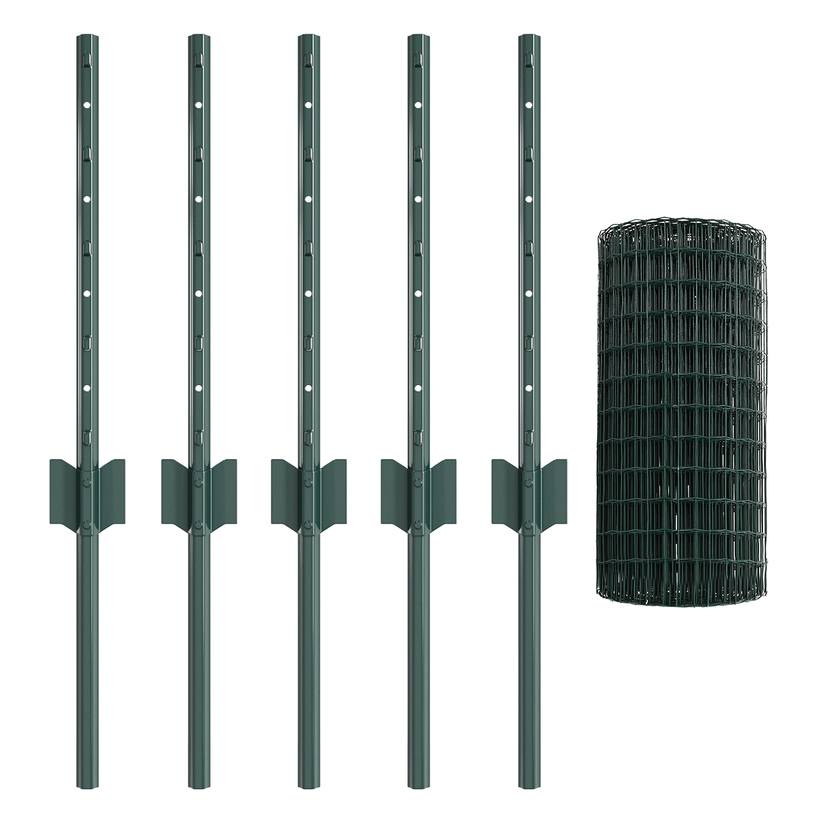 Euro Fence with 5 U Posts Green 0.4x10 m Steel - Image 2