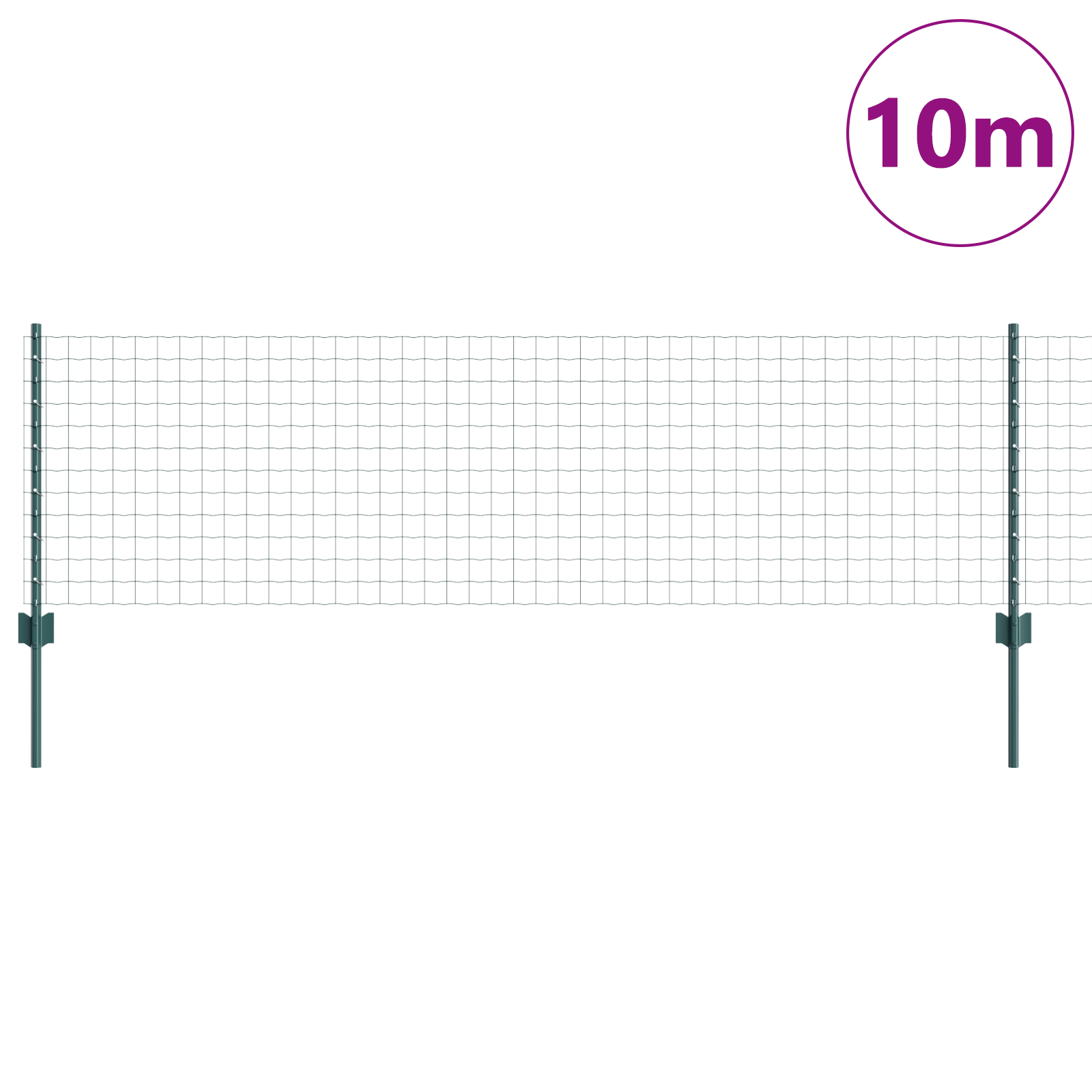 Euro Fence with 5 U Posts Green 0.6x10 m Steel - Image 3