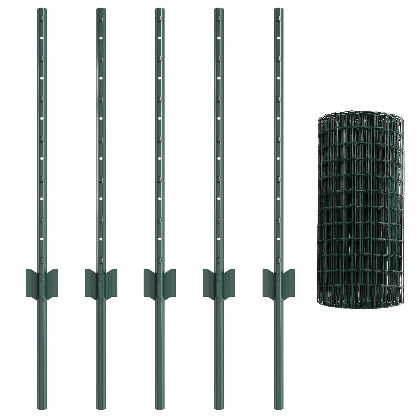 Euro Fence with 5 U Posts Green 0.6x10 m Steel - Image 2