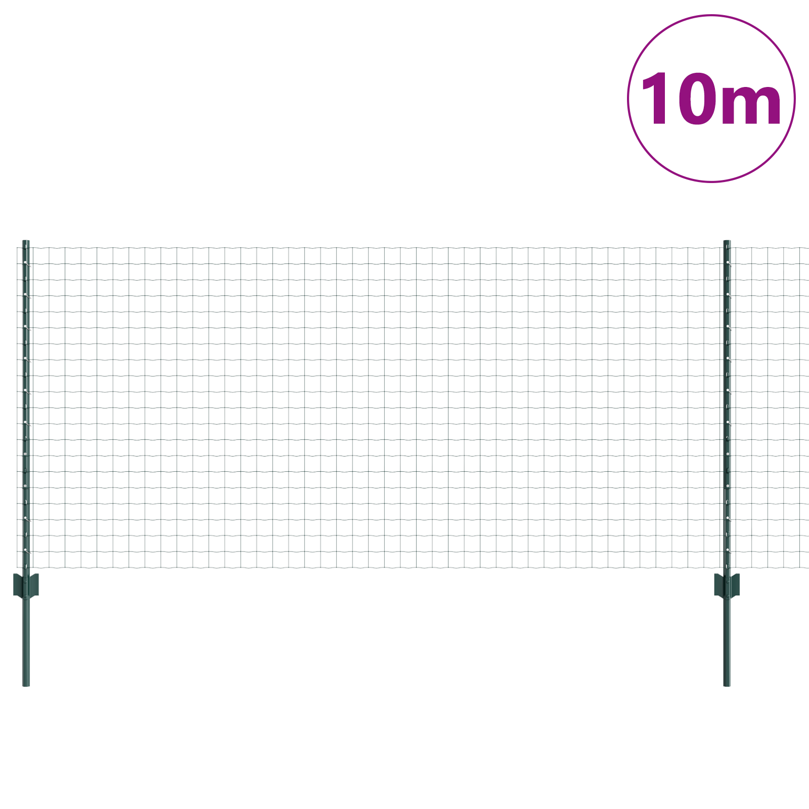 Euro Fence with 5 U Posts Green 1x10 m Steel - Image 3