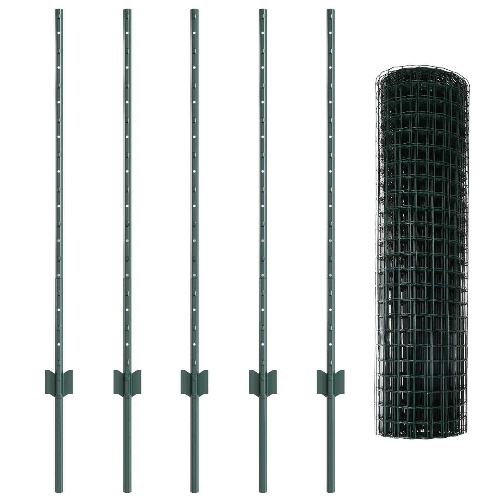 Euro Fence with 5 U Posts Green 1x10 m Steel - Image 4