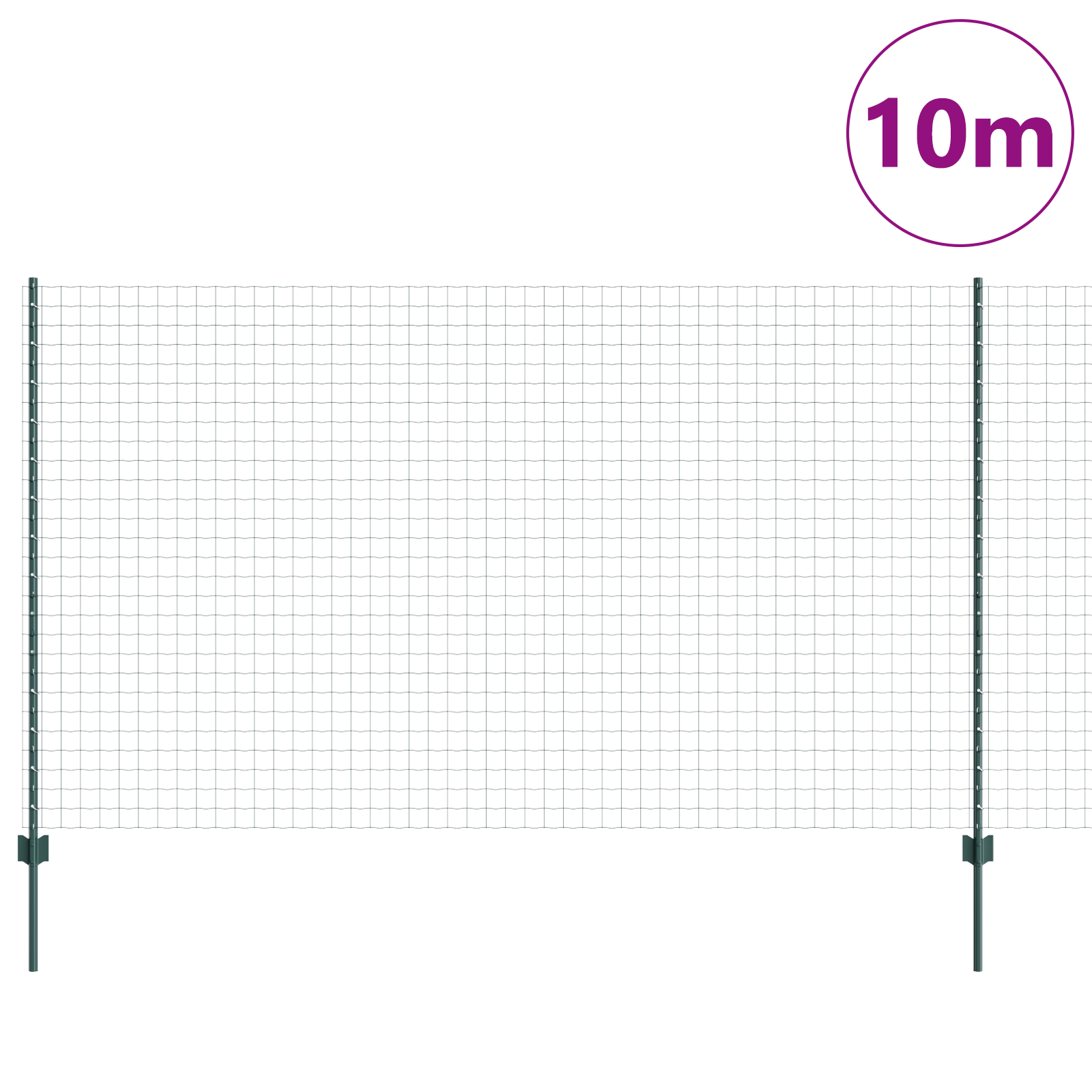 Euro Fence with 5 U Posts Green 1.4x10 m Steel - Image 3