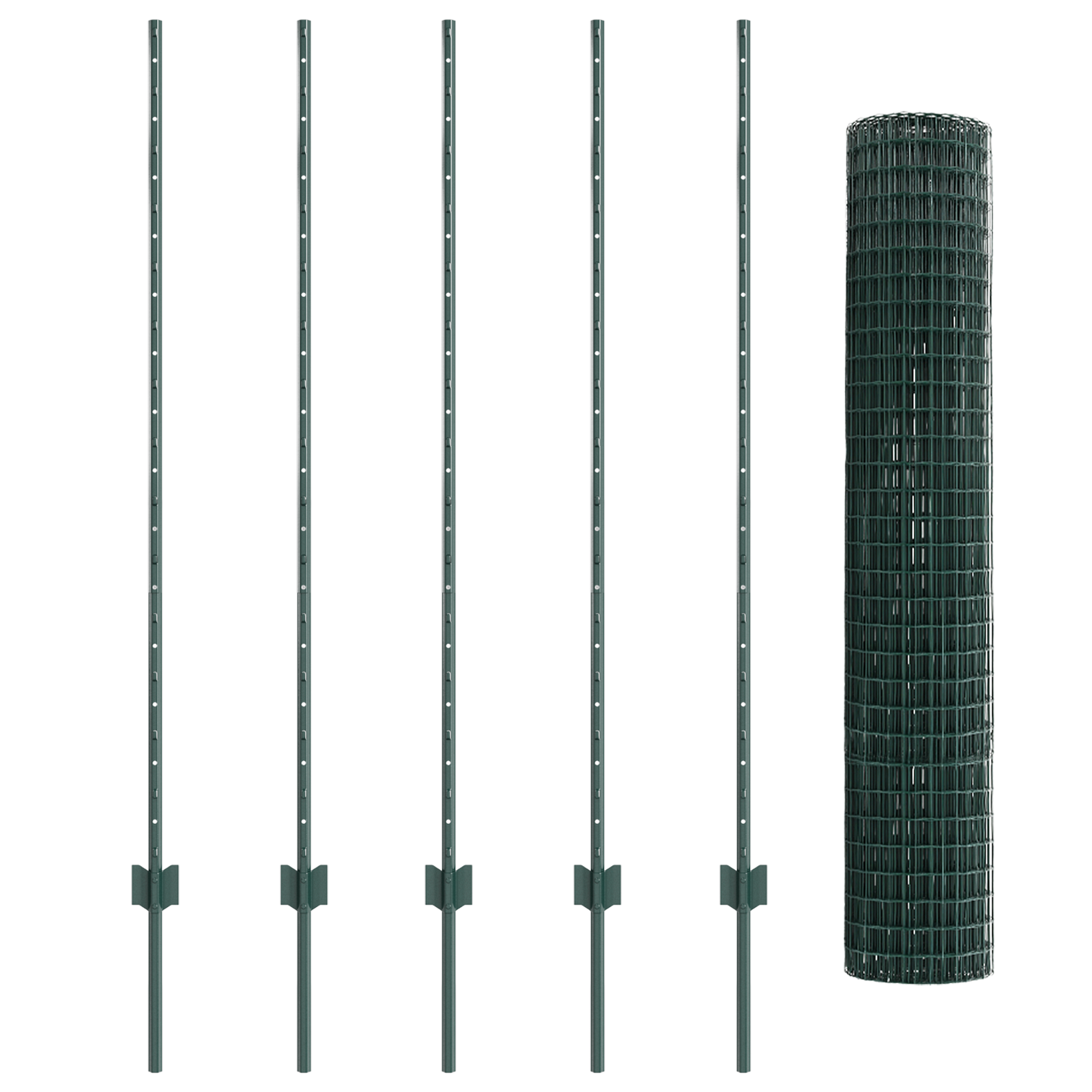Euro Fence with 5 U Posts Green 1.4x10 m Steel - Image 4