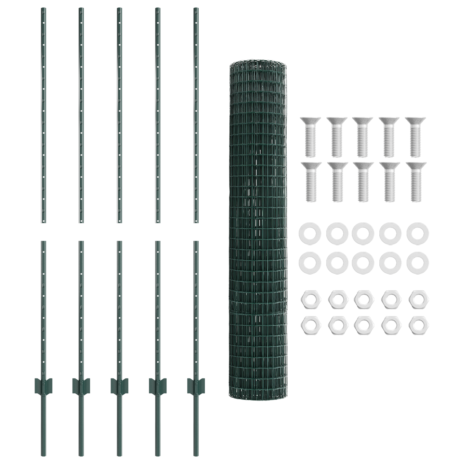Euro Fence with 5 U Posts Green 1.4x10 m Steel - Image 5
