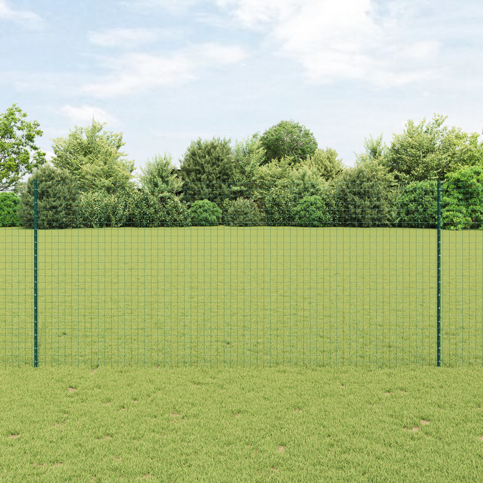 Euro Fence with 5 U Posts Green 1.4x10 m Steel