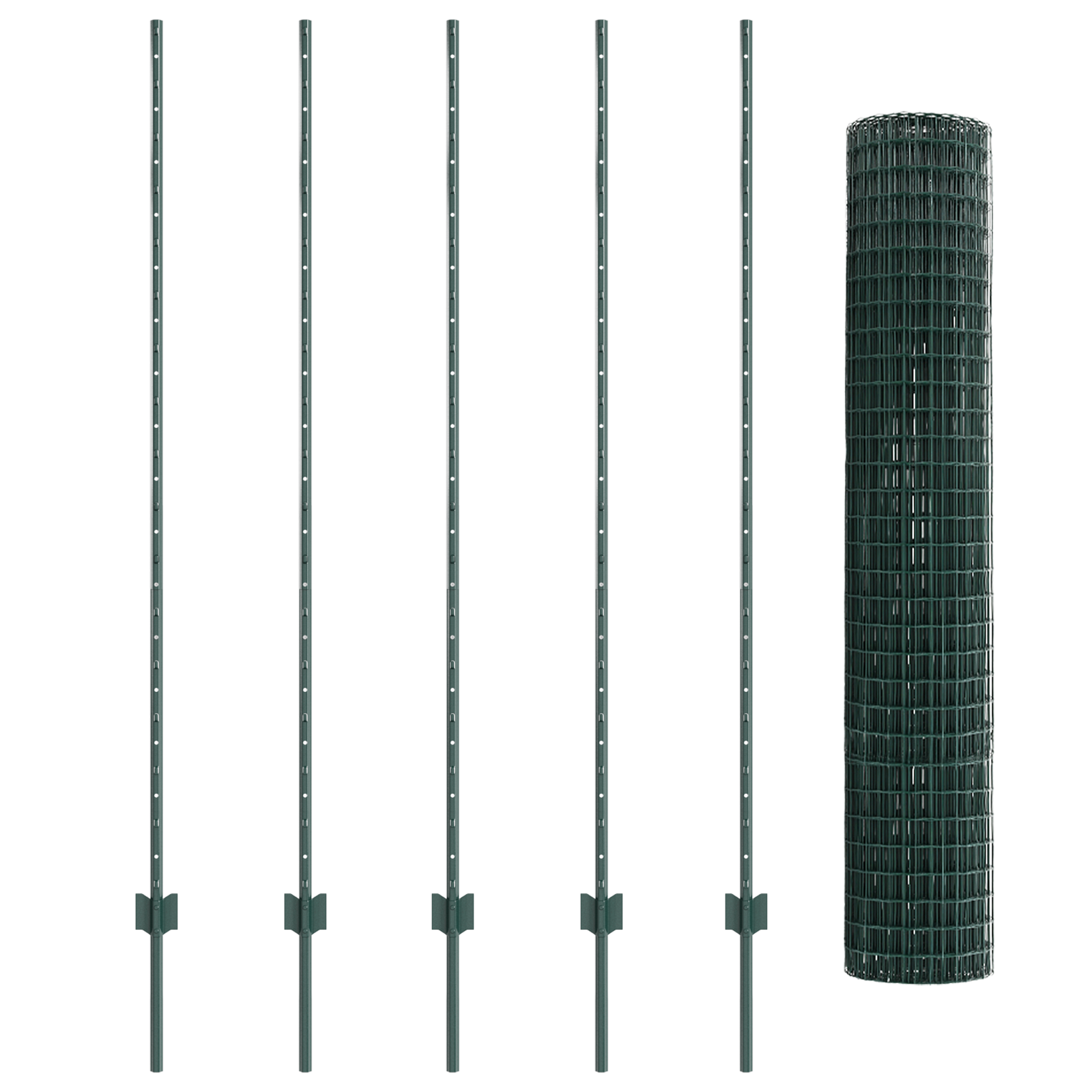 Euro Fence with 5 U Posts Green 1.5x10 m Steel - Image 4
