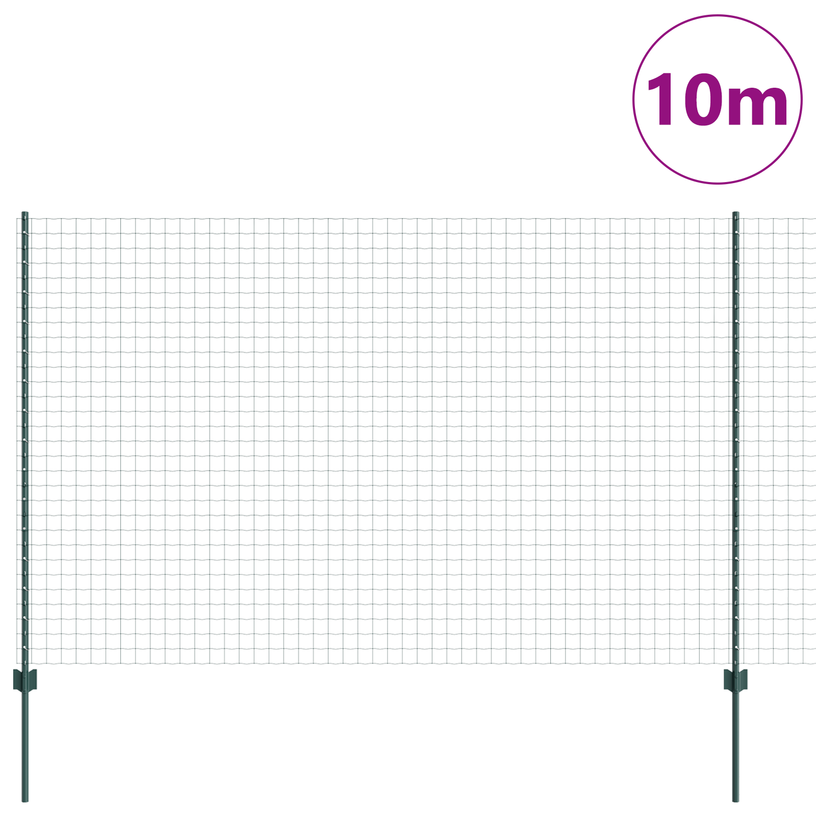 Euro Fence with 5 U Posts Green 1.6x10 m Steel - Image 3