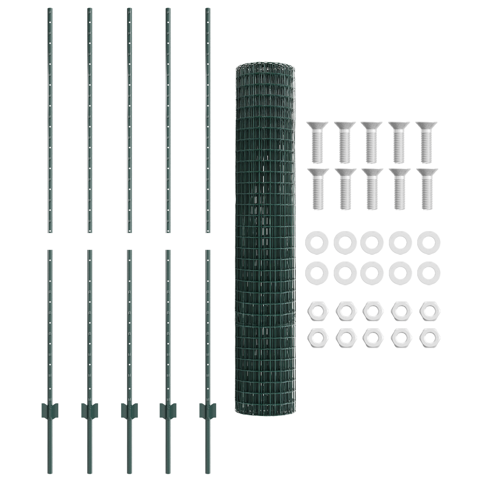 Euro Fence with 5 U Posts Green 1.6x10 m Steel - Image 5