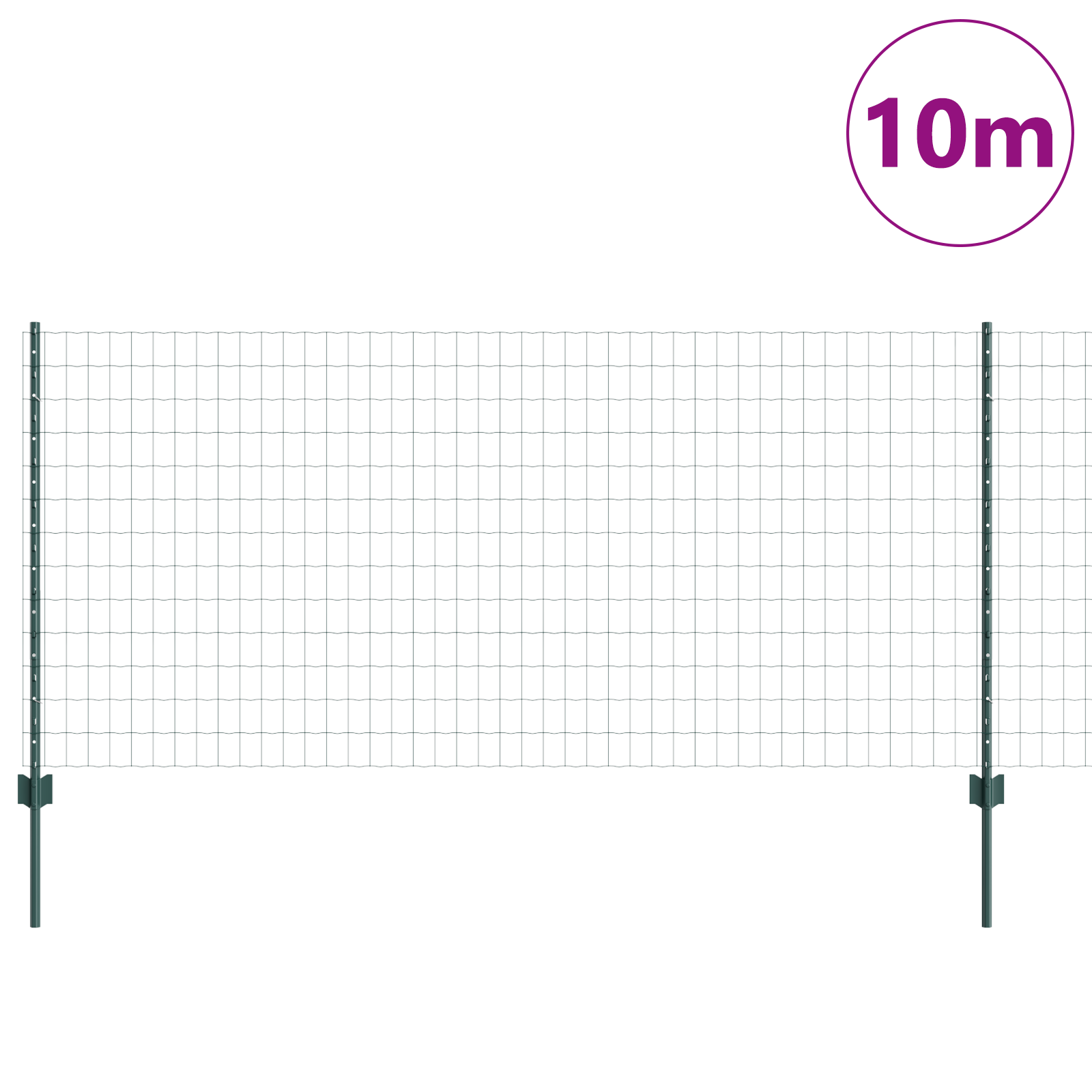Euro Fence with 5 U Posts Green 1x10 m Steel - Image 3
