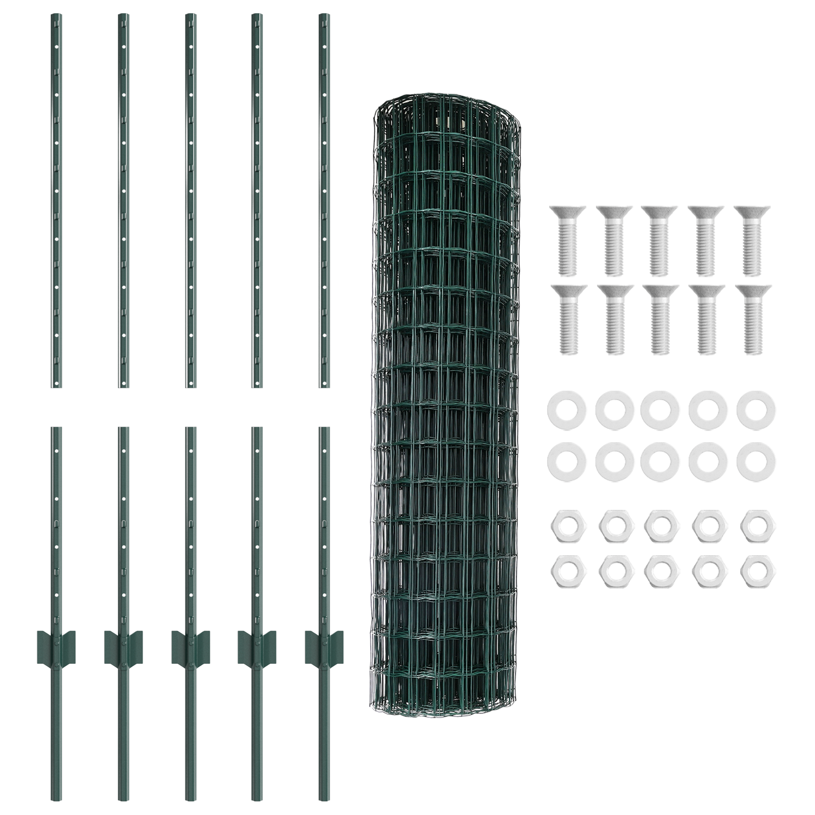 Euro Fence with 5 U Posts Green 1x10 m Steel - Image 4