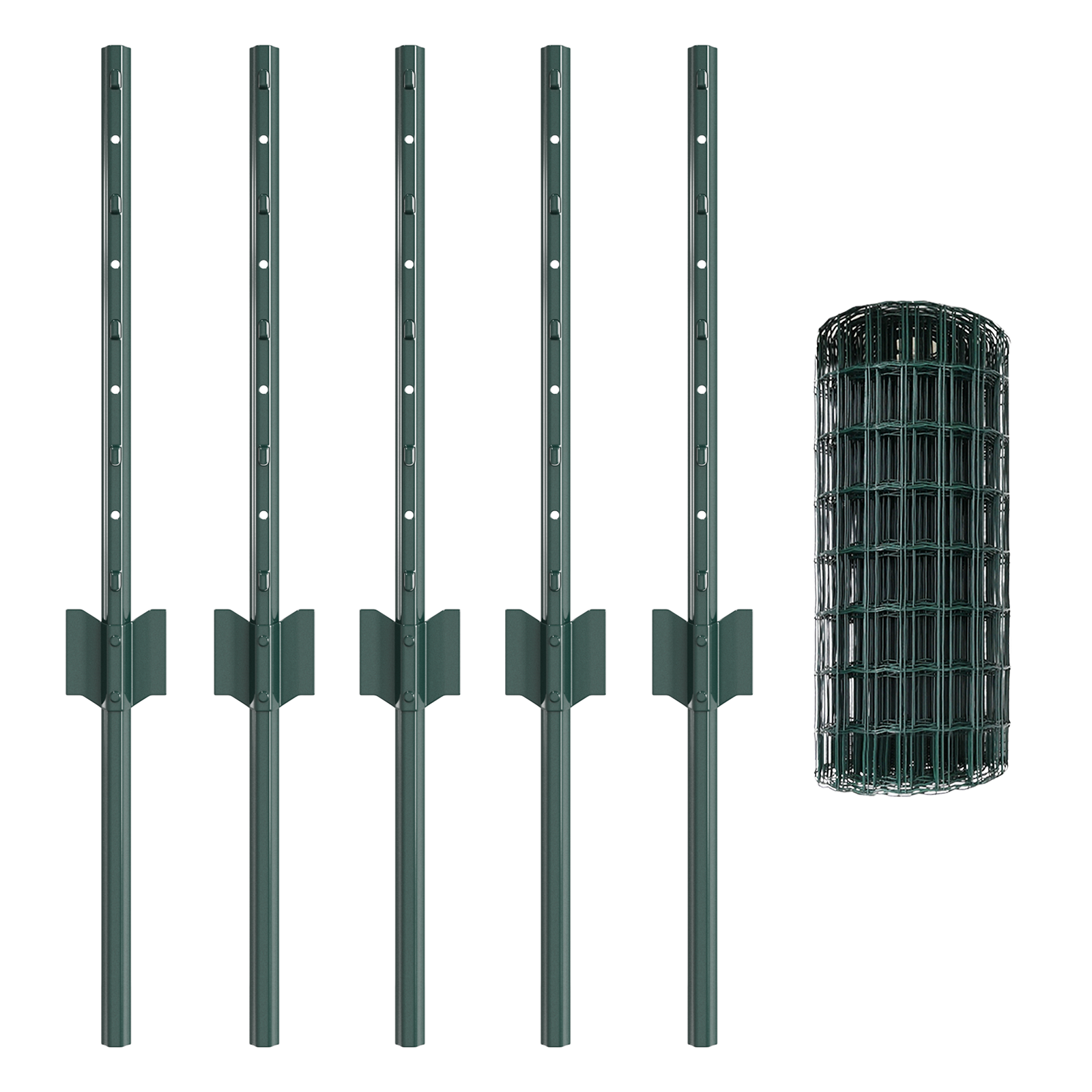 Euro Fence with 5 U Posts Green 0.4x10 m Steel - Image 4